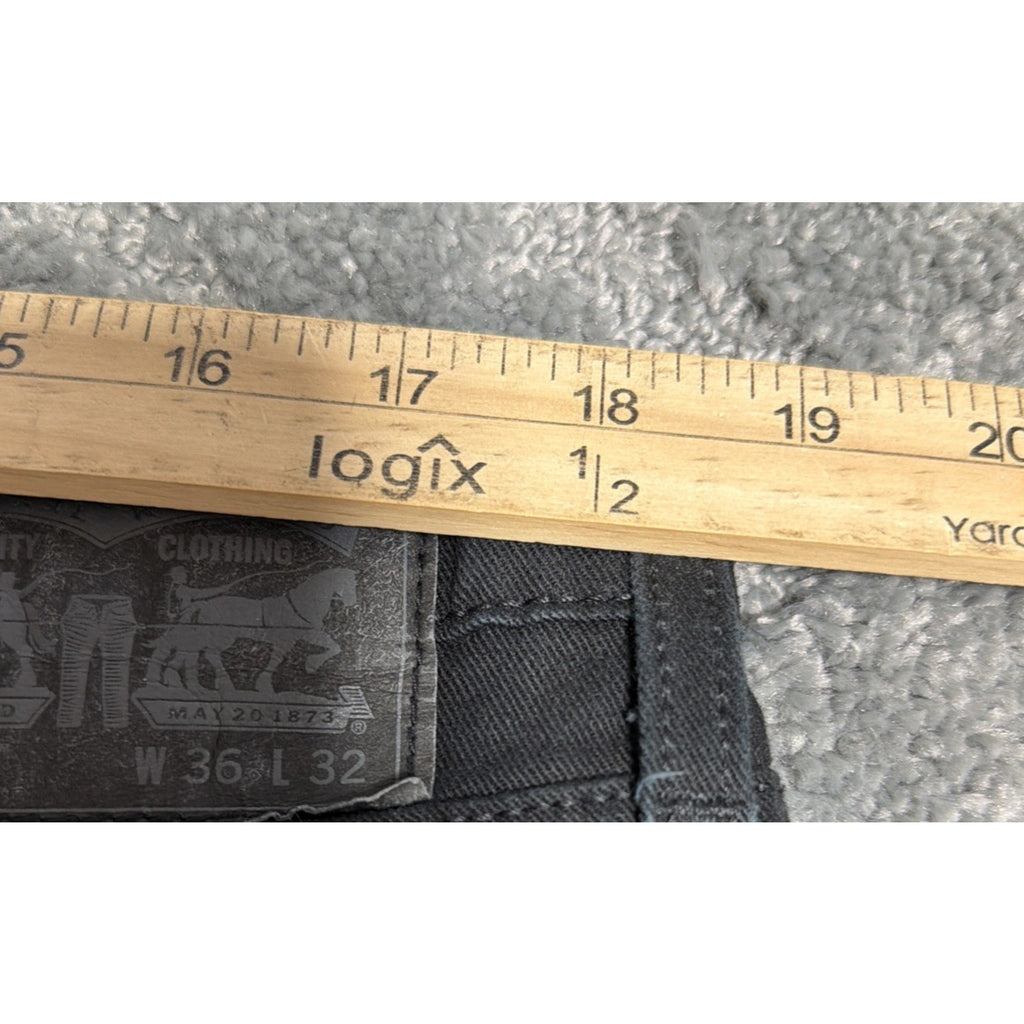 Levi's 541 Athletic Taper Fit Jeans Mens Size 36x32 Black Denim Measure 36x30