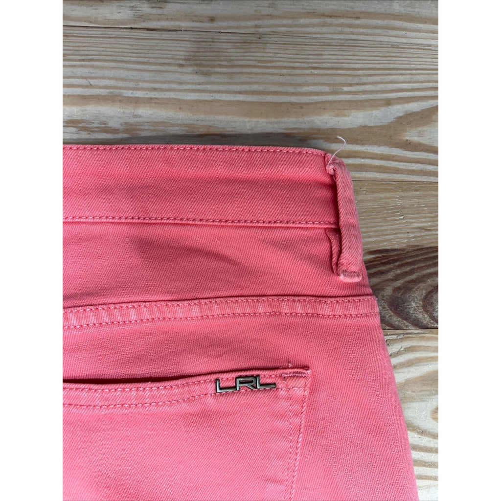 LRL Lauren Jeans Co Womens Jeans Modern Straight Ankle Pink Ralph Lauren Size 14