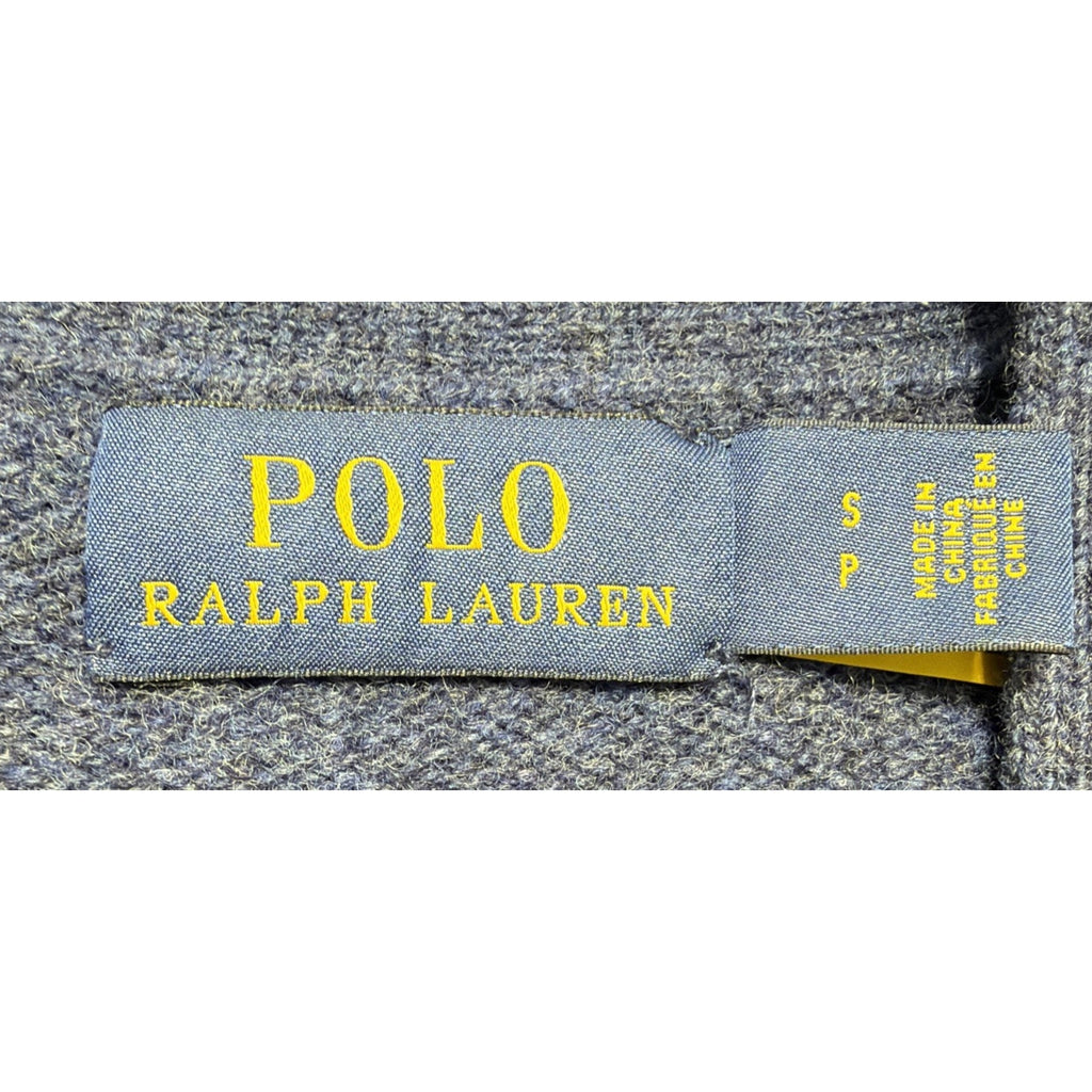 Polo Ralph Lauren Cardigan Navy Blue Italian Wool Embroidered Knit Womens S