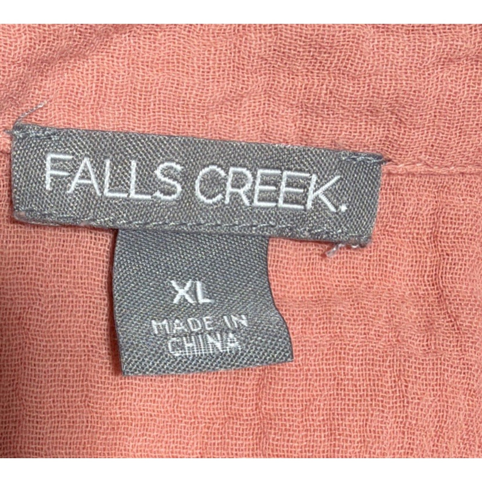 Falls Creek Double Cloth Popover Boxy Top Melon Women's Size XL NEW