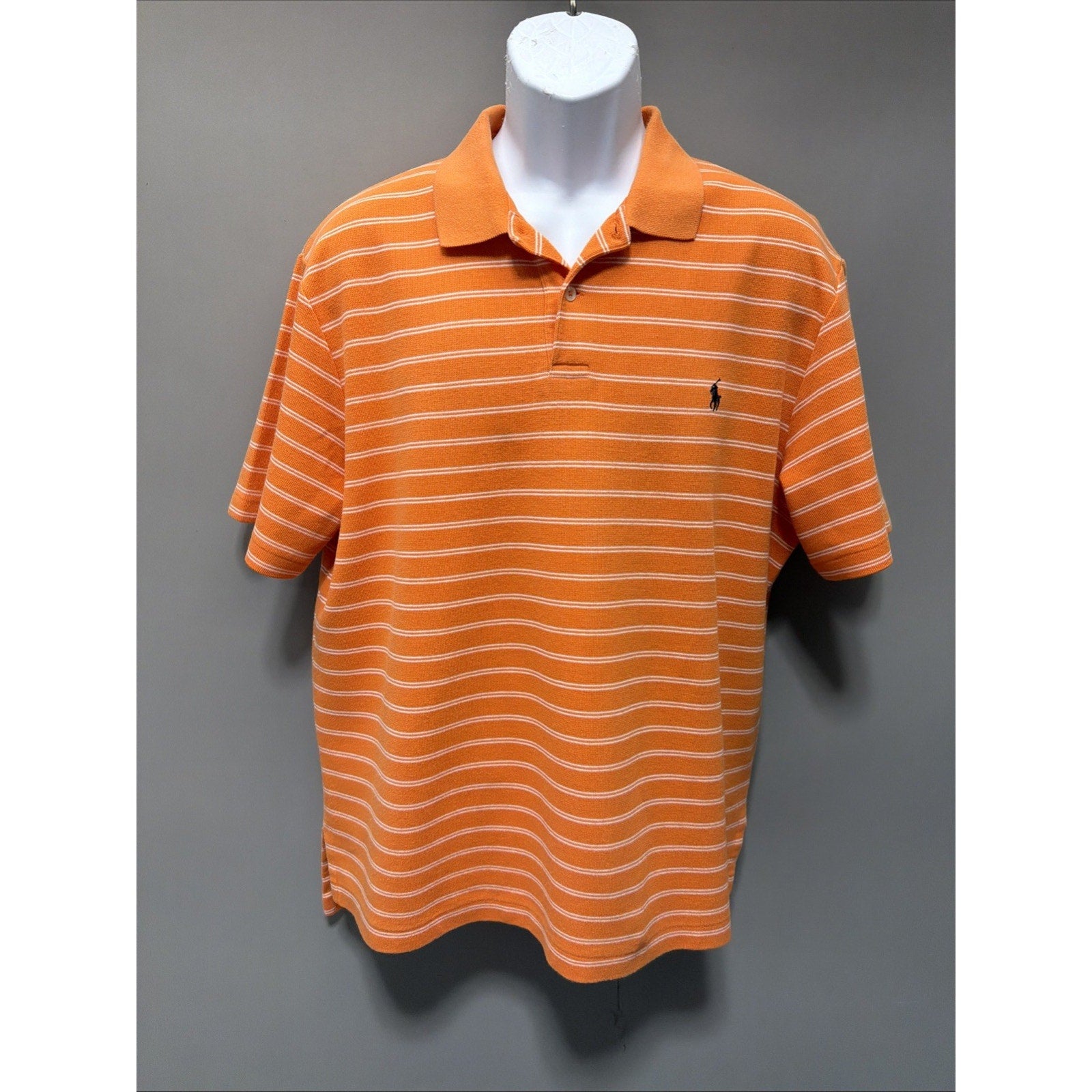 Polo Ralph Lauren Mens L Cotton Polo Shirt Orange Golf Preppy Casual