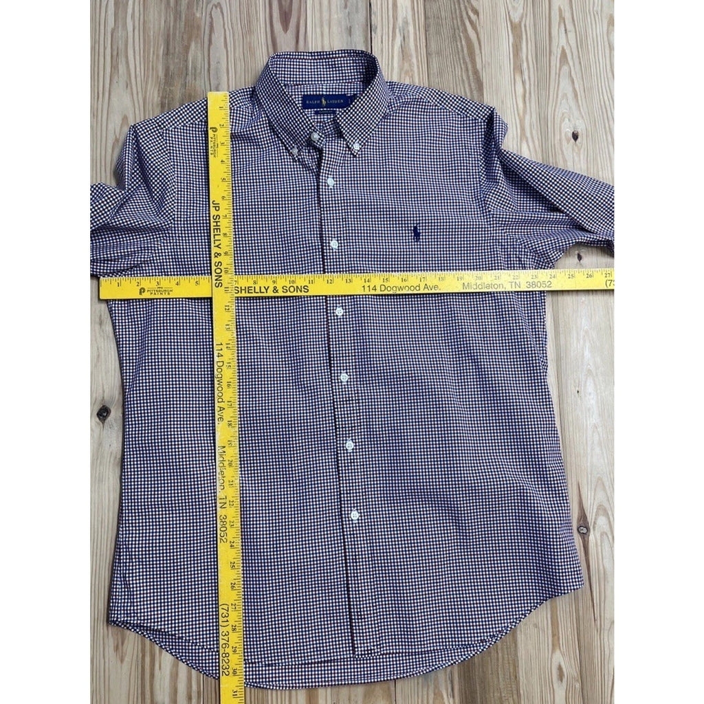 Ralph Lauren Red White And Blue Check Classic Fit Button Long Sleeve Shirt L