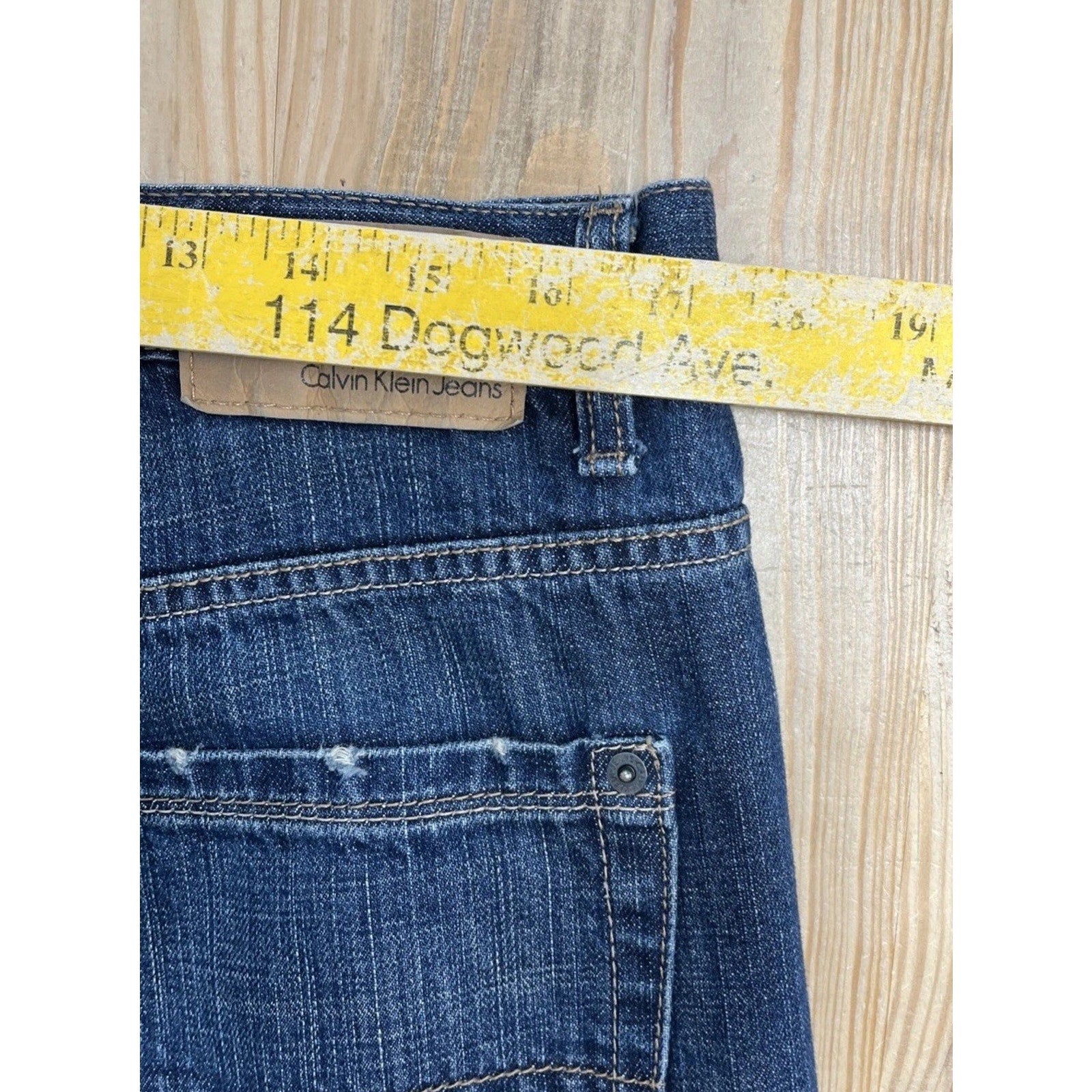 Calvin Klein Men’S Relaxed Straight Easy Fit Dark Wash Blue Jeans Size 34x29