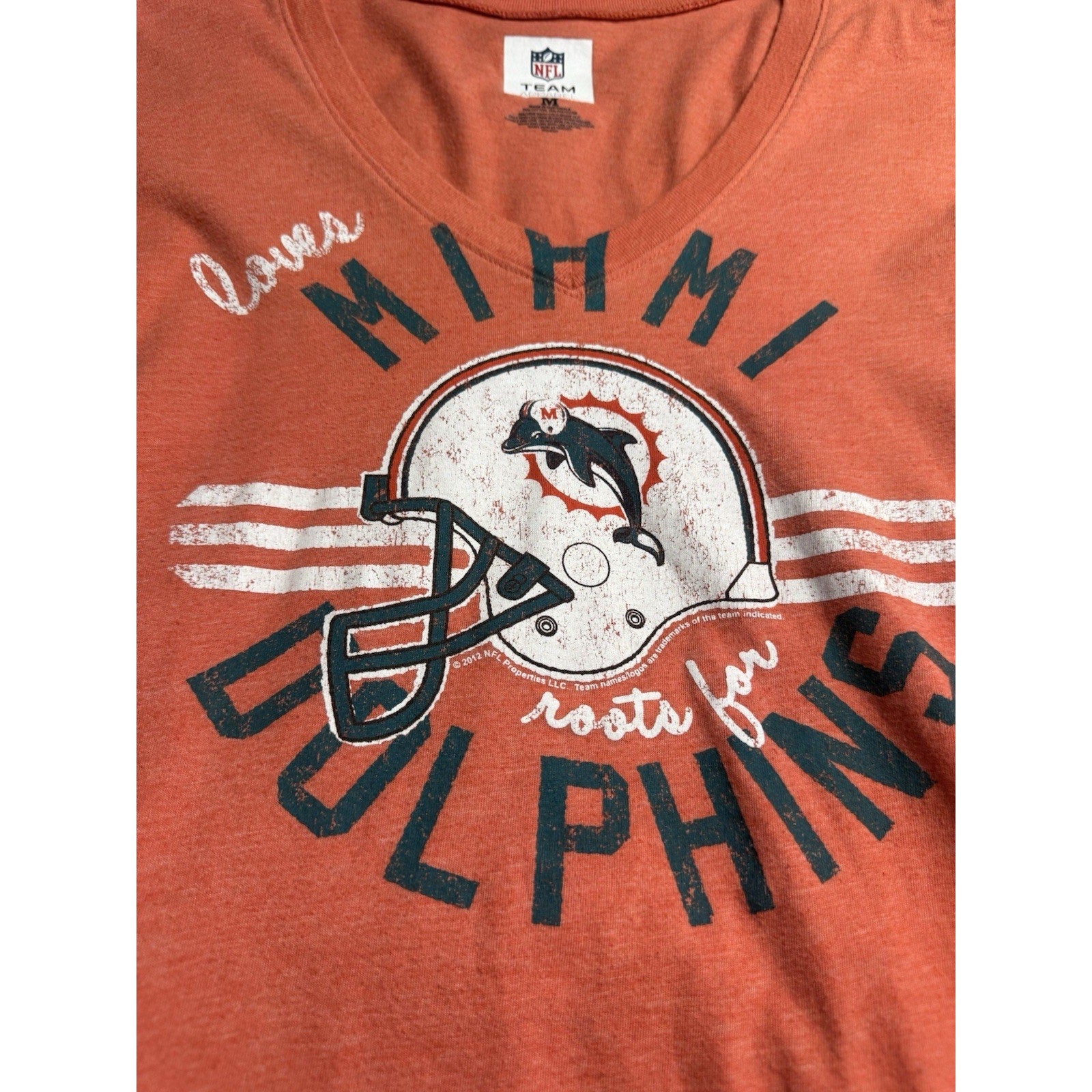Miami Dolphins Women's Scoop Neck Orange Tee 2012 Official NFL Apparel