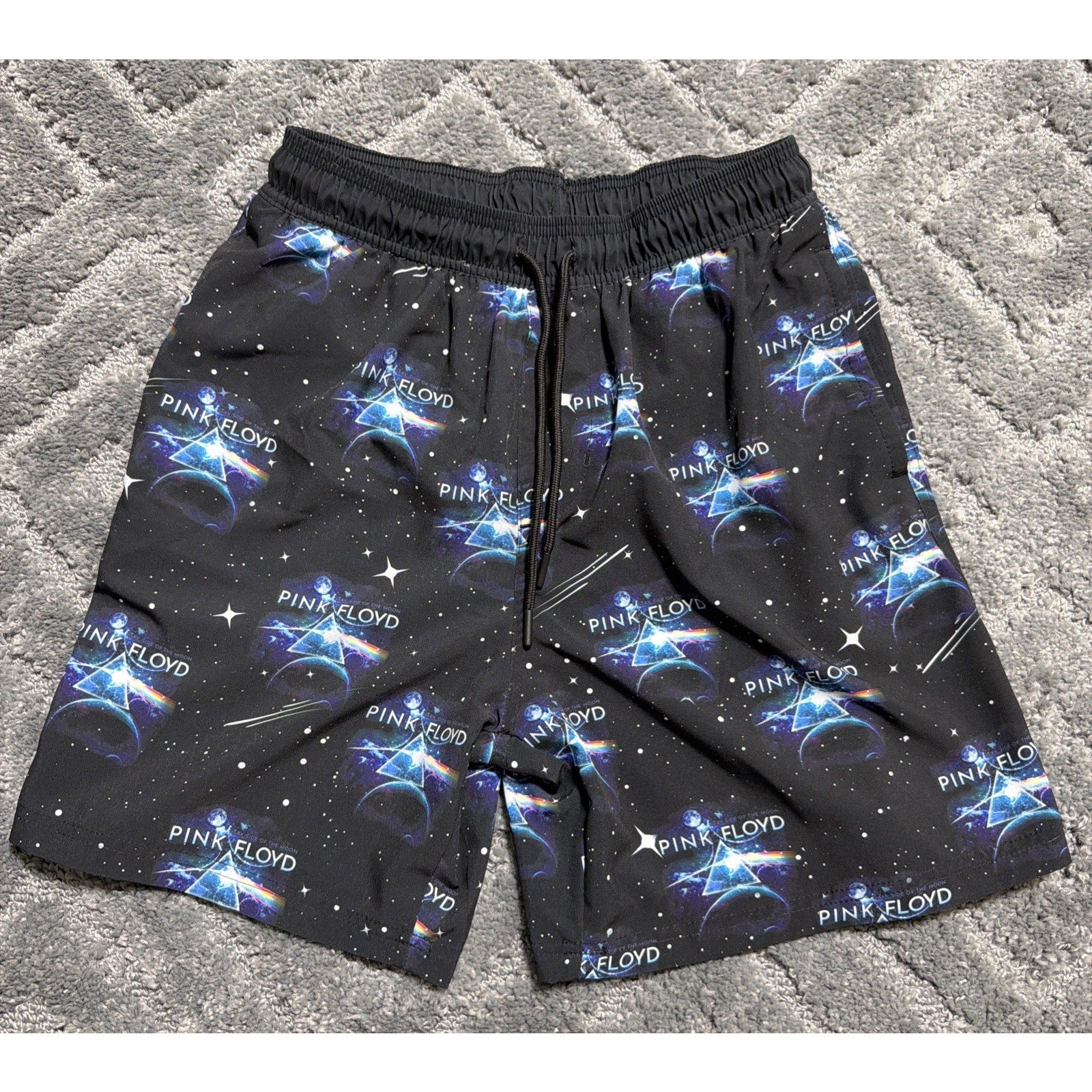 Pink Floyd Swim Shorts Trunks M 32-34 Pockets, Mesh Lined, Elastic & Drawstring