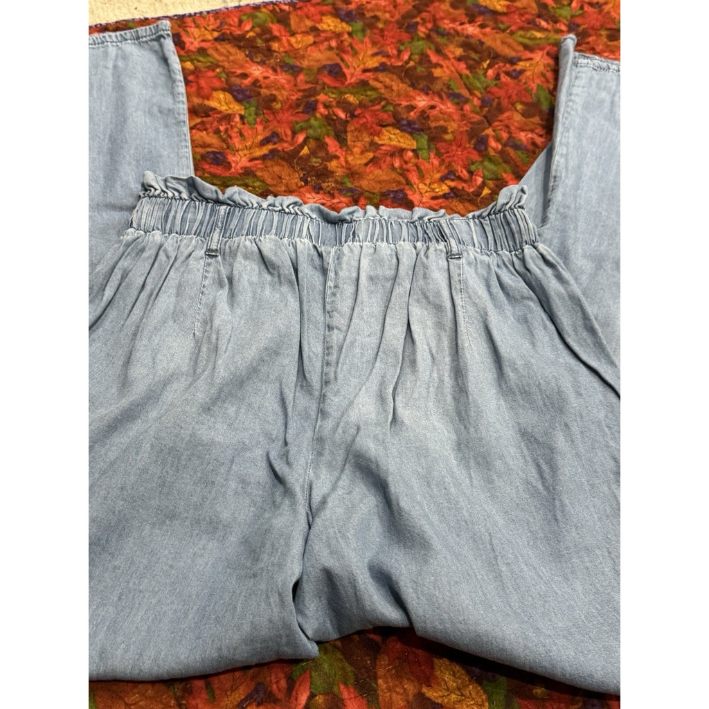 Happily Grey Wide Leg Jeans Junior's S Baggy Lightweight Skater Hipster Blue