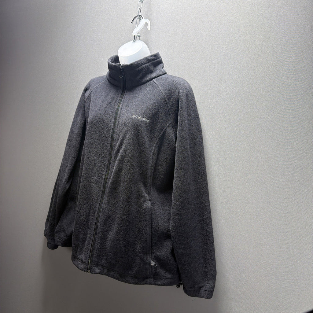 Columbia Women's Benton Springs Full Zip Fleece Jacket Charcoal Heather Plus 2X