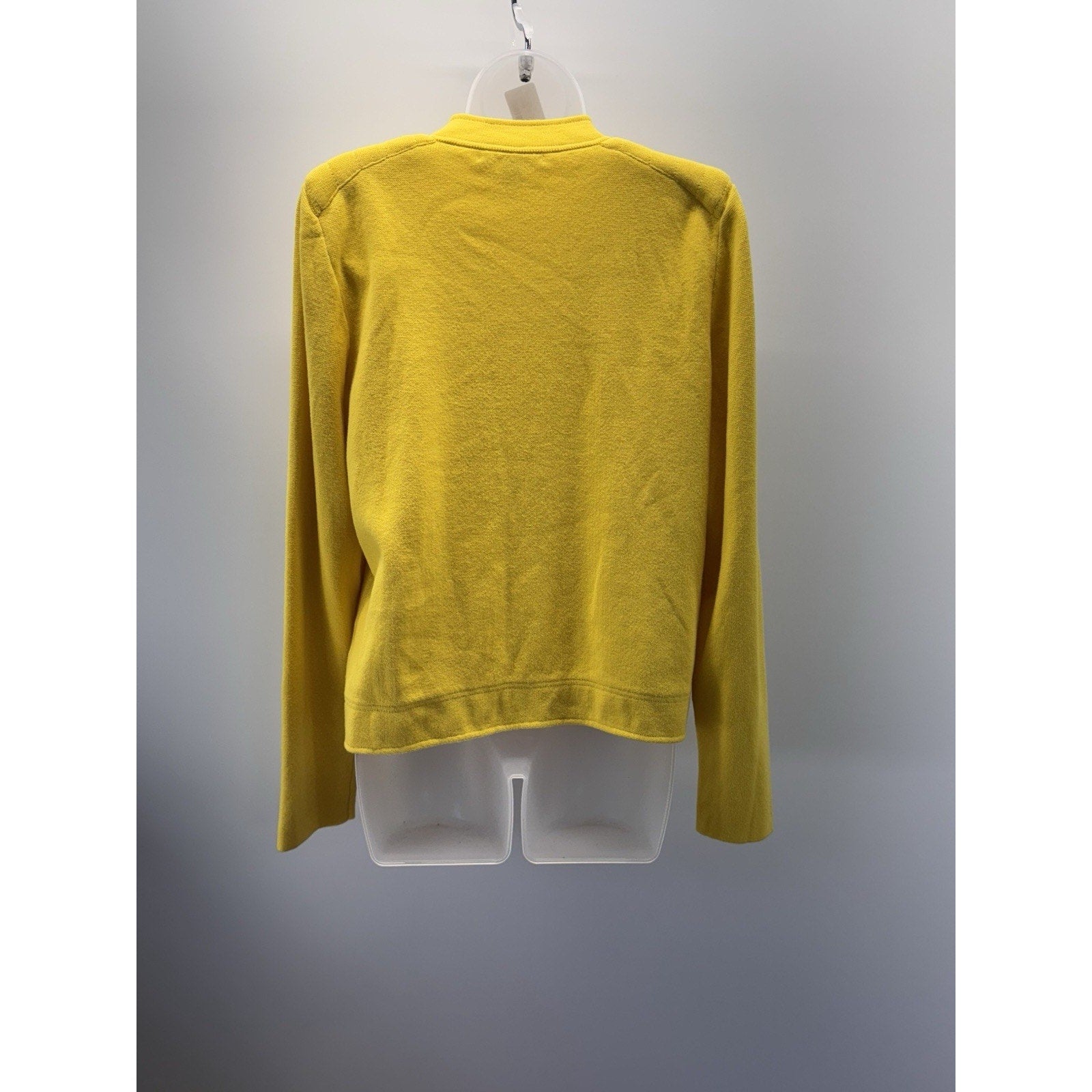 Lauren Ralph Lauren 100% Cotton Yellow Moto Jacket Sweater Women’s Size XL