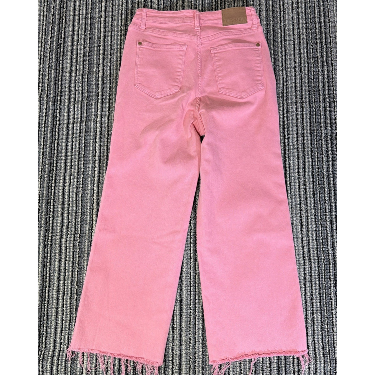 Judy Blue Jeans Women 7/28 Pink High Waist Garment Dyed Wide Leg Crop Pants