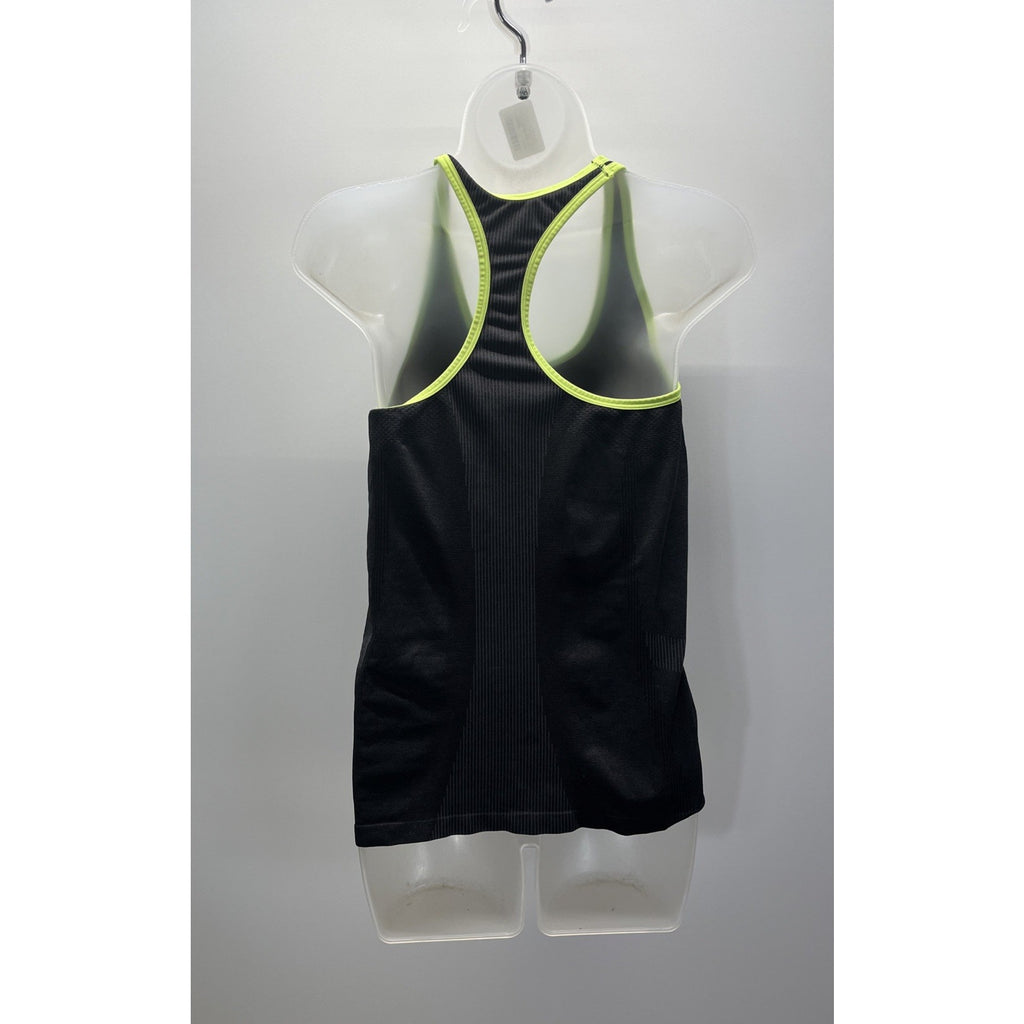 Avia Size M Athletic Racer Back Tank Top Black/Neon Yellow