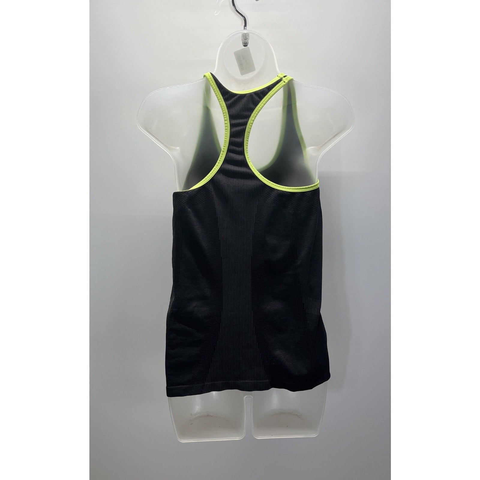 Avia Size M Athletic Racer Back Tank Top Black/Neon Yellow