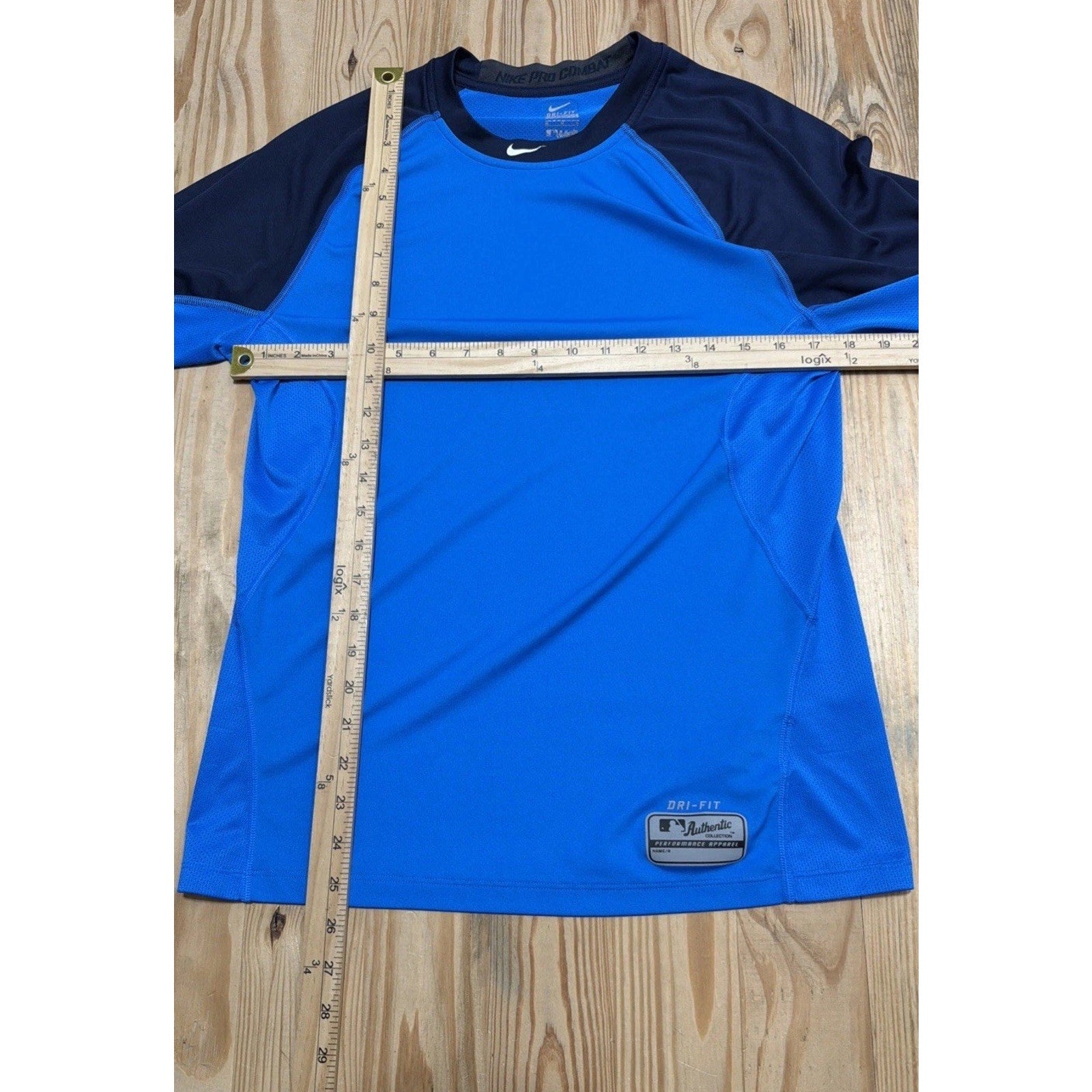 Nike Pro Combat Men’s M Blue Vented Authentic Collection Baseball Top Active