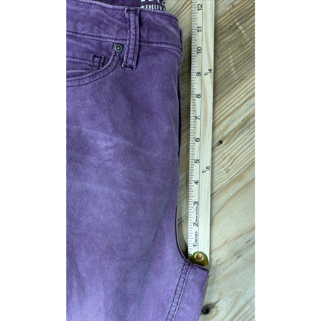 IDYLLWIND Miranda Lambert Womens Corduroy High Rise Flare Pants Purple Size 10