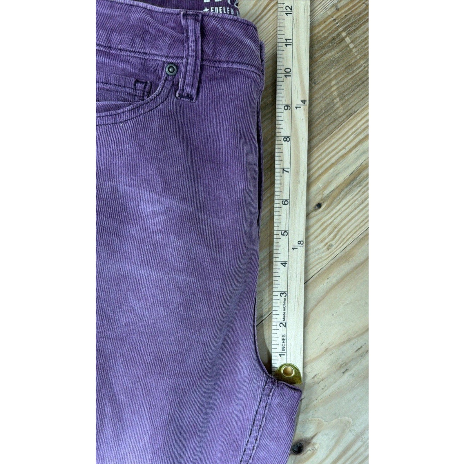IDYLLWIND Miranda Lambert Womens Corduroy High Rise Flare Pants Purple Size 10