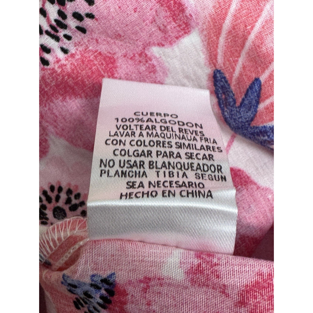 TCEC Pink Floral 100% CottonActive Athletic Shorts Size Large Pockets