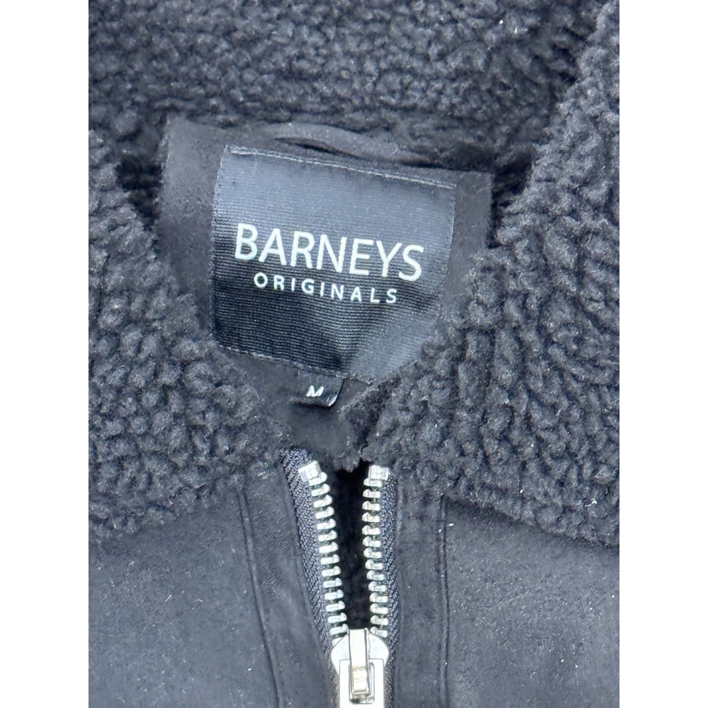 Men’s ‘Barneys Originals’ Faux Leather Shearling Bomber Jacket, Size Medium
