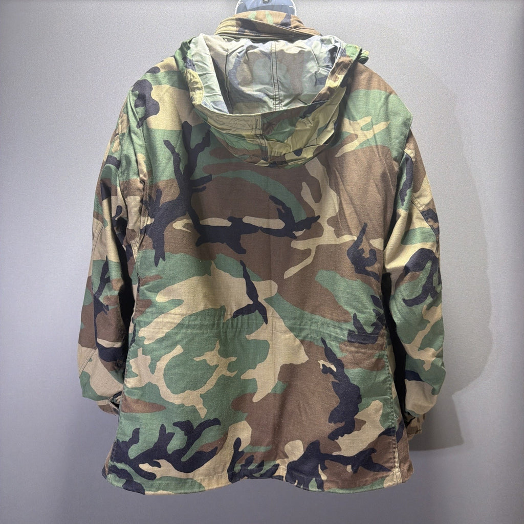 VTG USA Army M65 Field Jacket Mens M Woodland Camo Military Coat Outdoor Utility