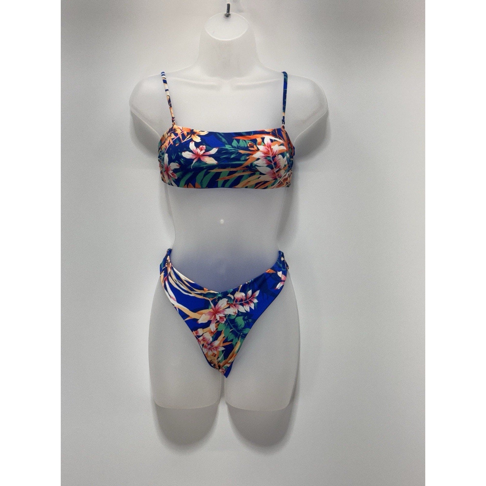 Tinibikini Swimwear Set Bikini Blue Floral 2 piece New With Tags X-Large