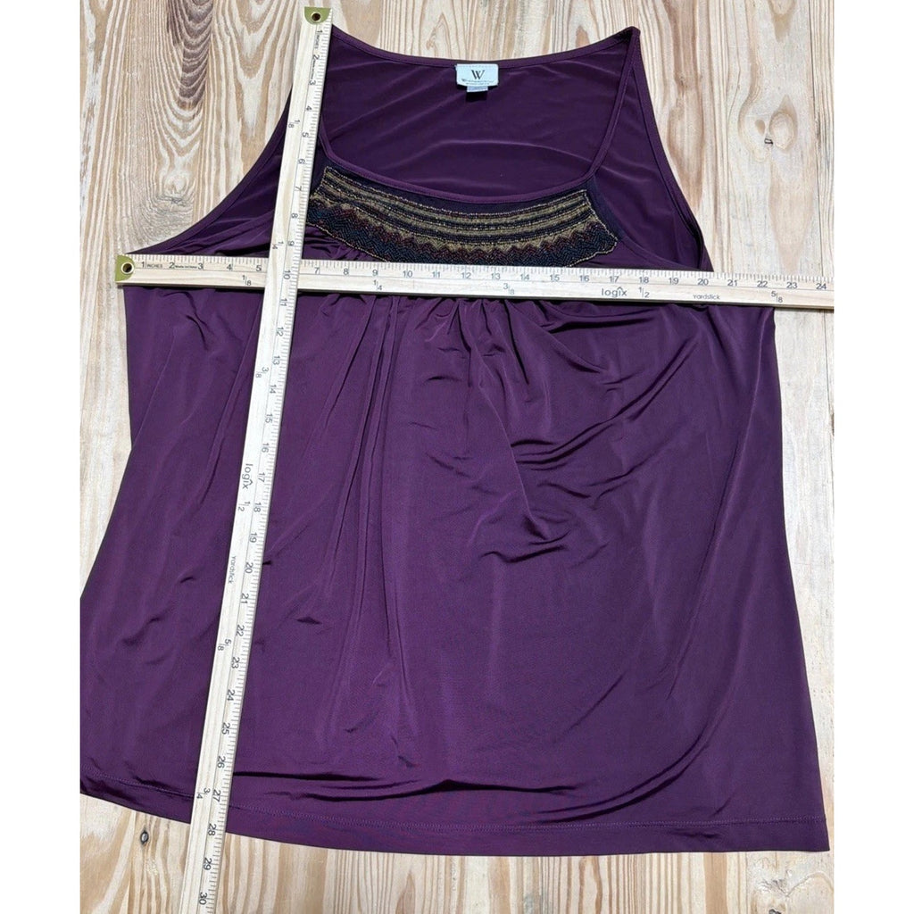 Worthington Stretch Beaded Halter Top Size 2X