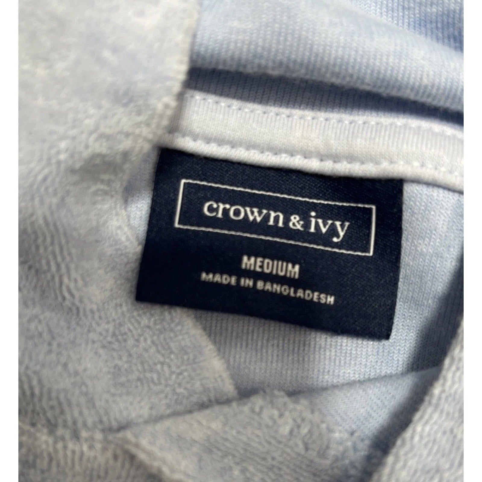 Crown & Ivy Mens M Blue Sub Hoodie Long Sleeve Terry Cloth Pullover