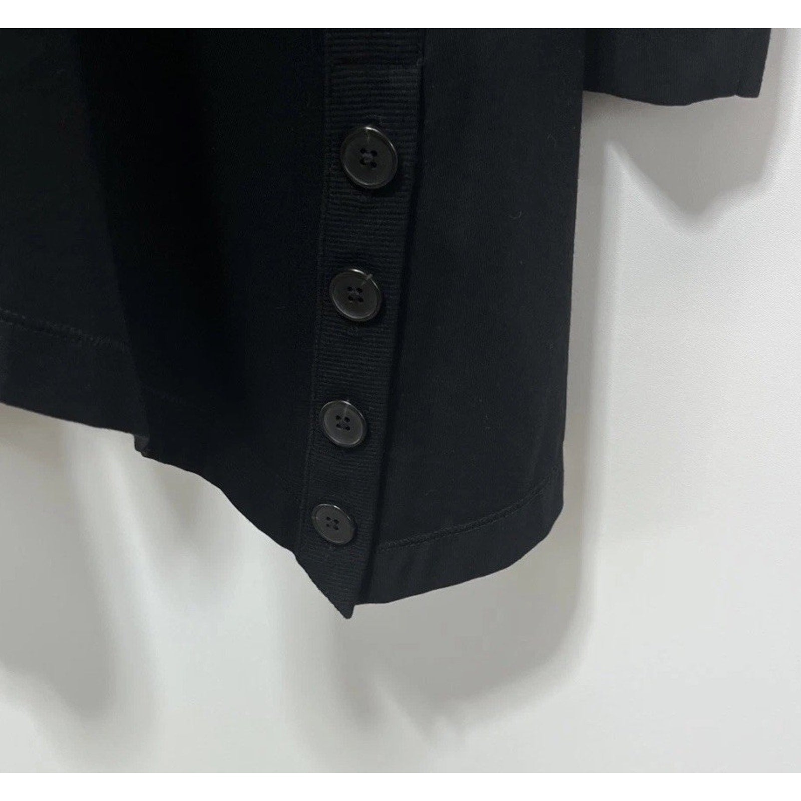 Chico's Ultimate Tee Touch Of School Side Button Tunic Women's Size 2/L Black