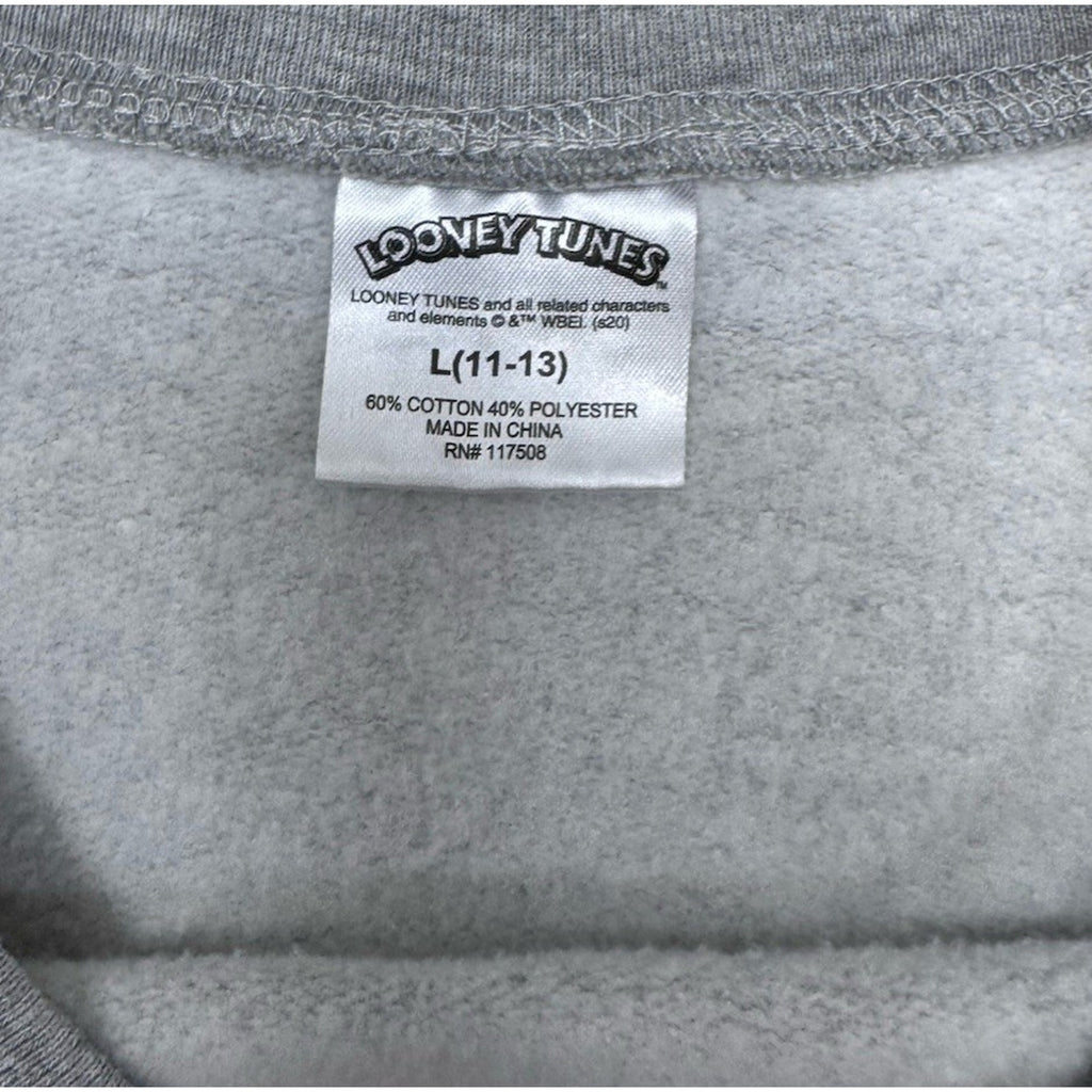 Looney Tunes Crewneck Sweatshirt Gray Bugs Tweety Sylvester Juniors Size L