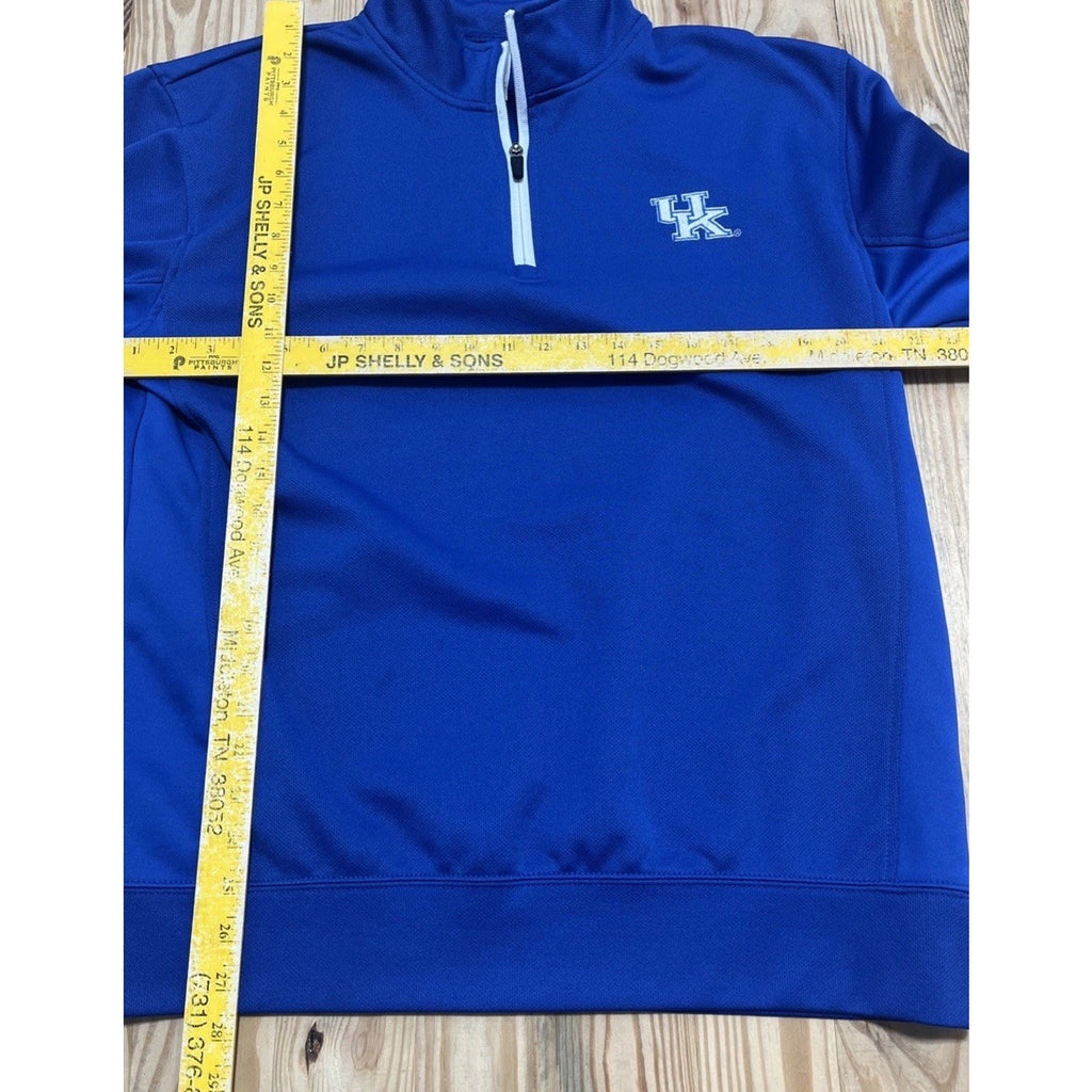 Kentucky Wildcats UK 1/4 Zip Fleece Pullover Mens L Blue Russell Performance