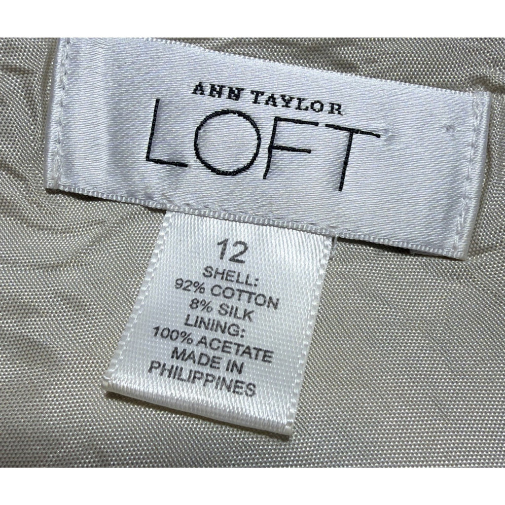 LOFT Ann Taylor Silk Blend Skirt Size 12 Floral Lined Side Zip Flared