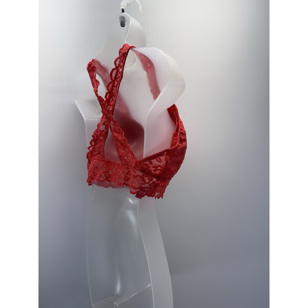 No Boundaries RN #52469 Coral Fire Pink Wireless Bralette Bra Size XL