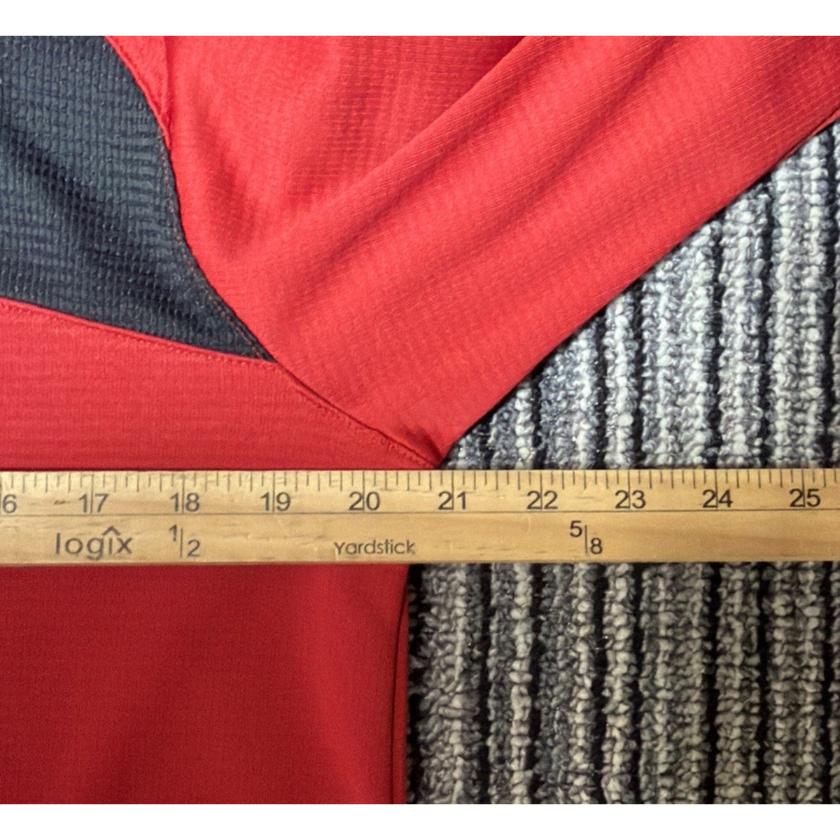 Nike Fit Dry Boys 1/4 Zip Long Sleeve Mock Neck Red/Navy Pullover Sz XL
