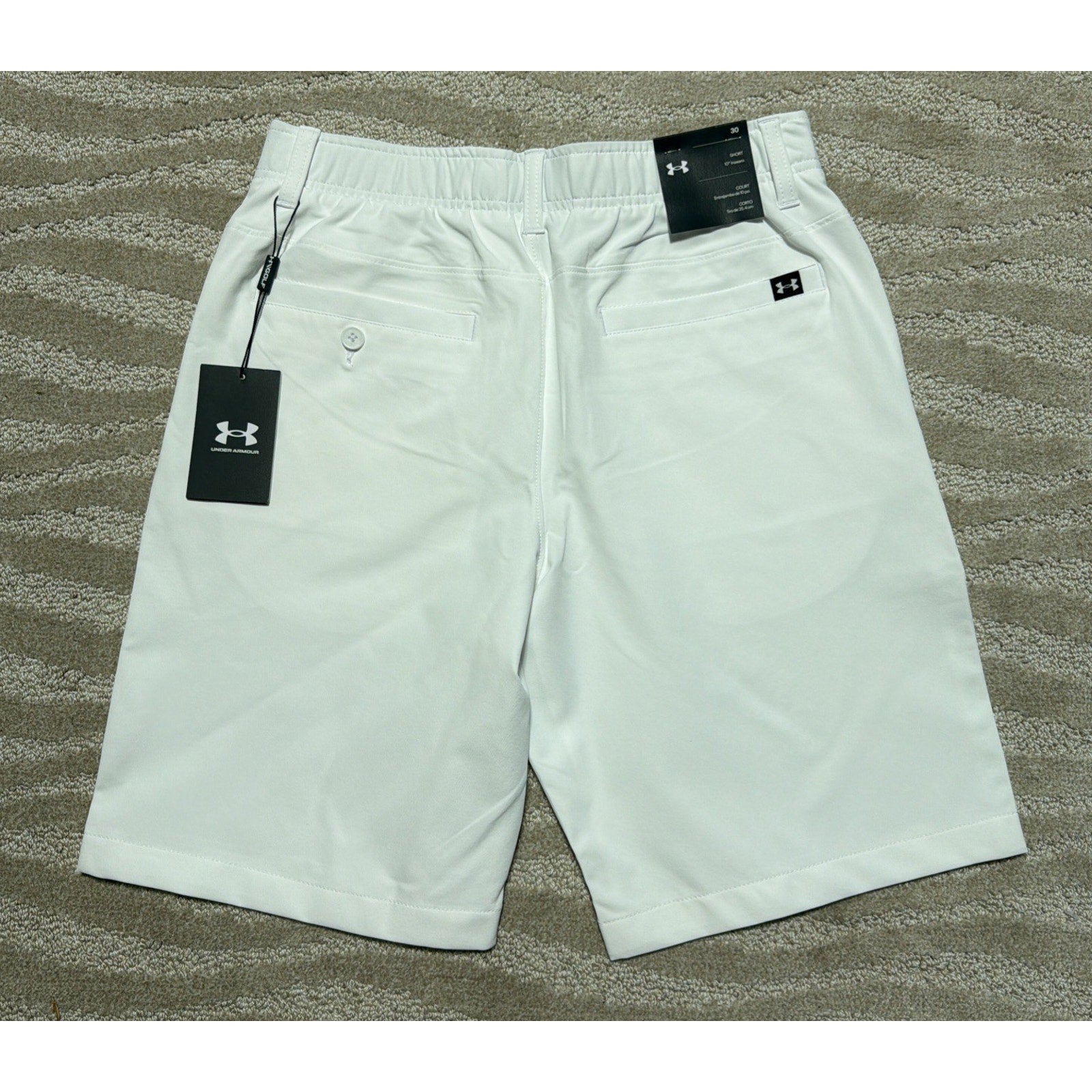 Under Armour Golf Shorts Mens 30 White UA Drive Performance 10" Inseam 1364409