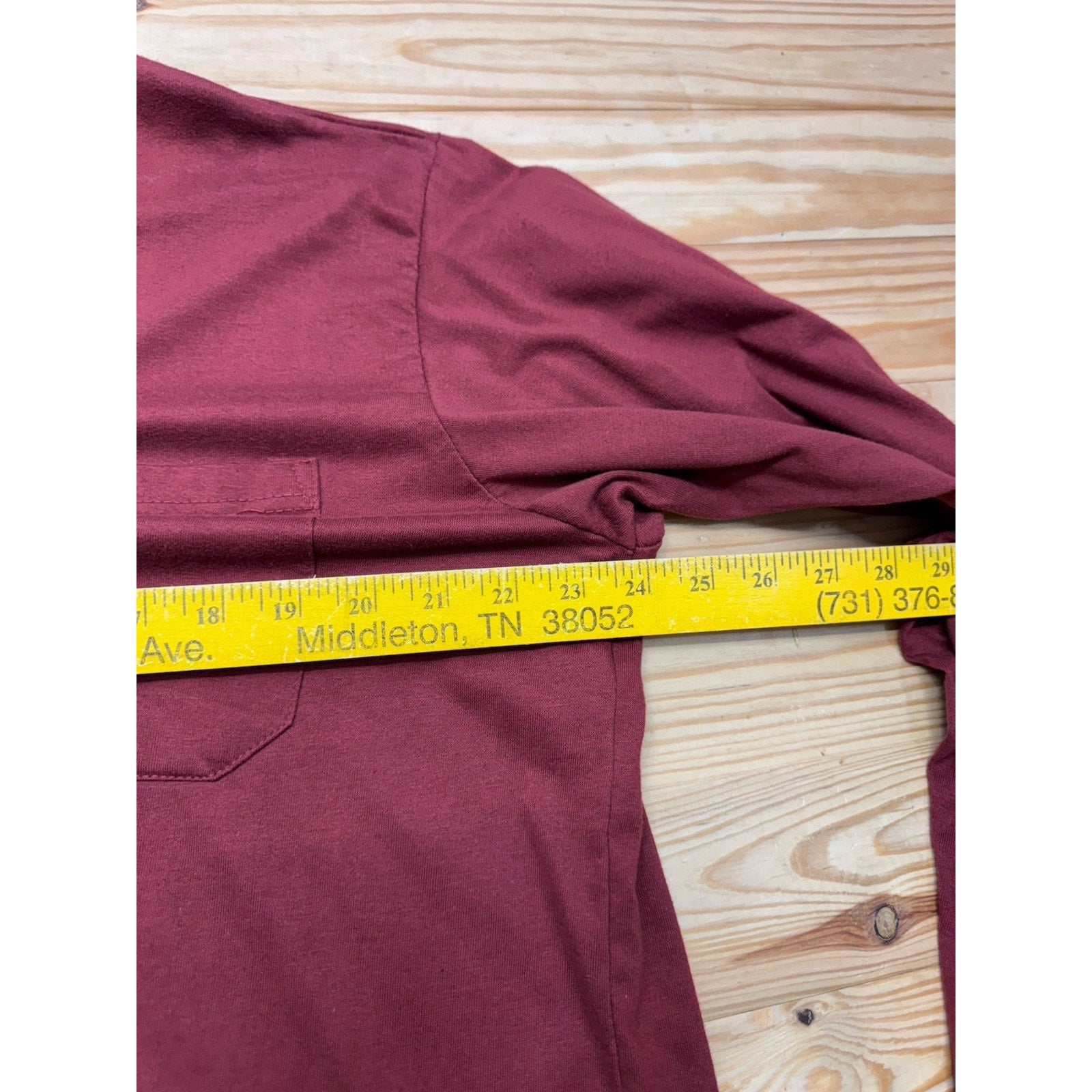 Vintage Haband Men's Maroon Long Sleeve V-Neck Thermal Shirt Size XL