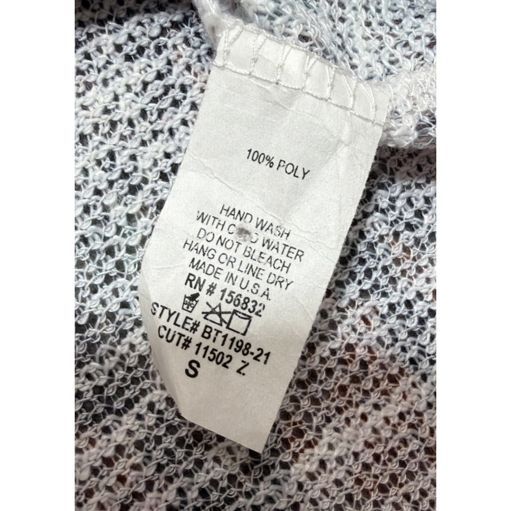 BiBi Snakeskin Print Low Gauge Hacci V Neck Top Size Small NWT Made In USA