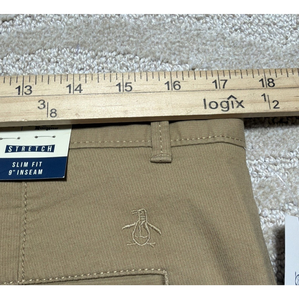 Men's Penguin SLIM Fit Sustainable Chinos Stretch Shorts Size 33 NWT