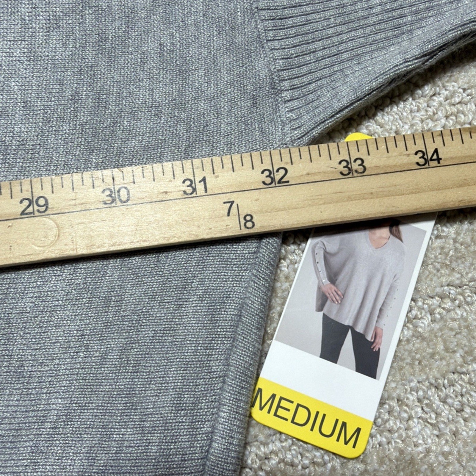 NWT RXB Womens M Light Gray Heather Oversized V Neck Dolman Sweater Poncho