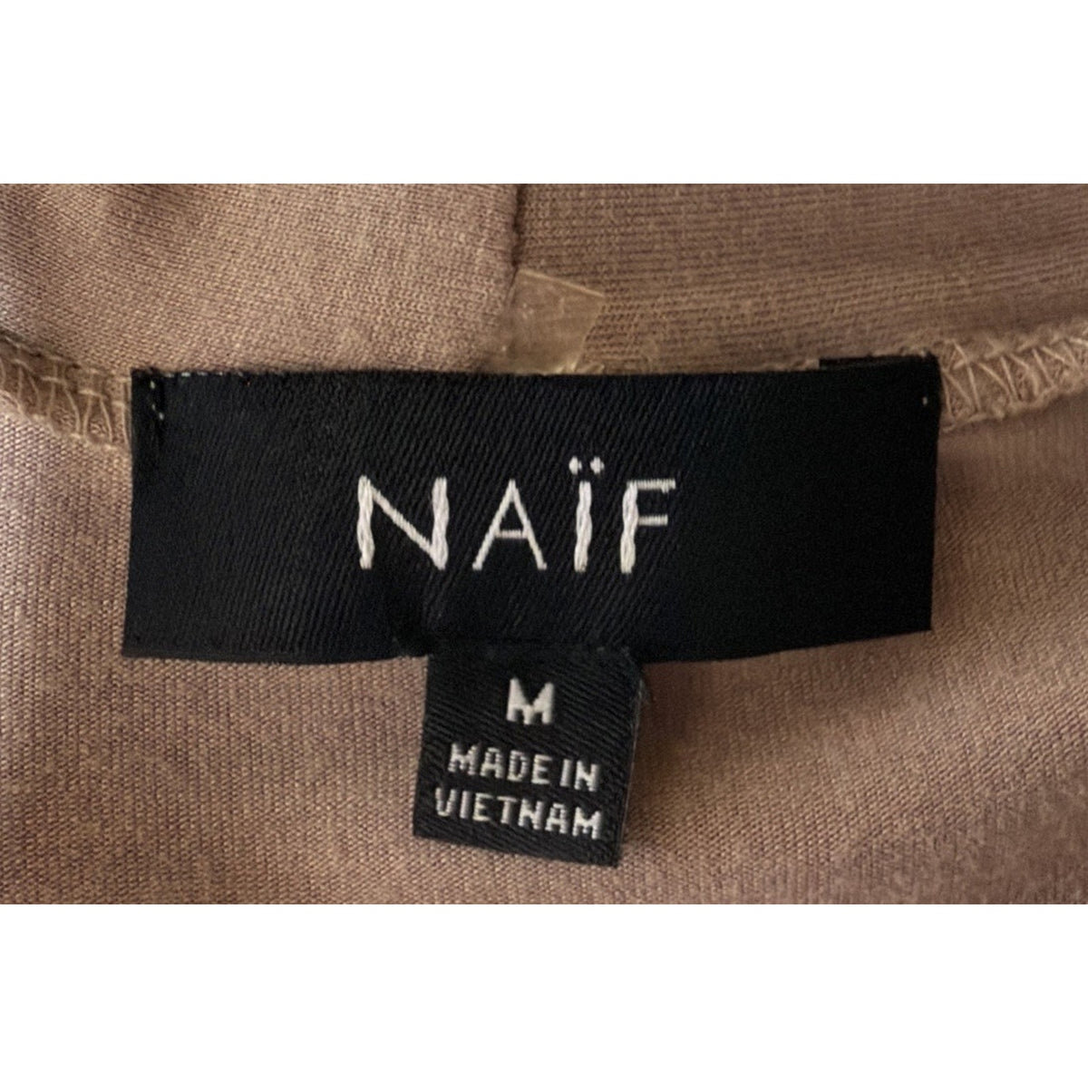 Naif Mauve Shirt Top With Built In Ruffle Cami Womens Size M Stretch