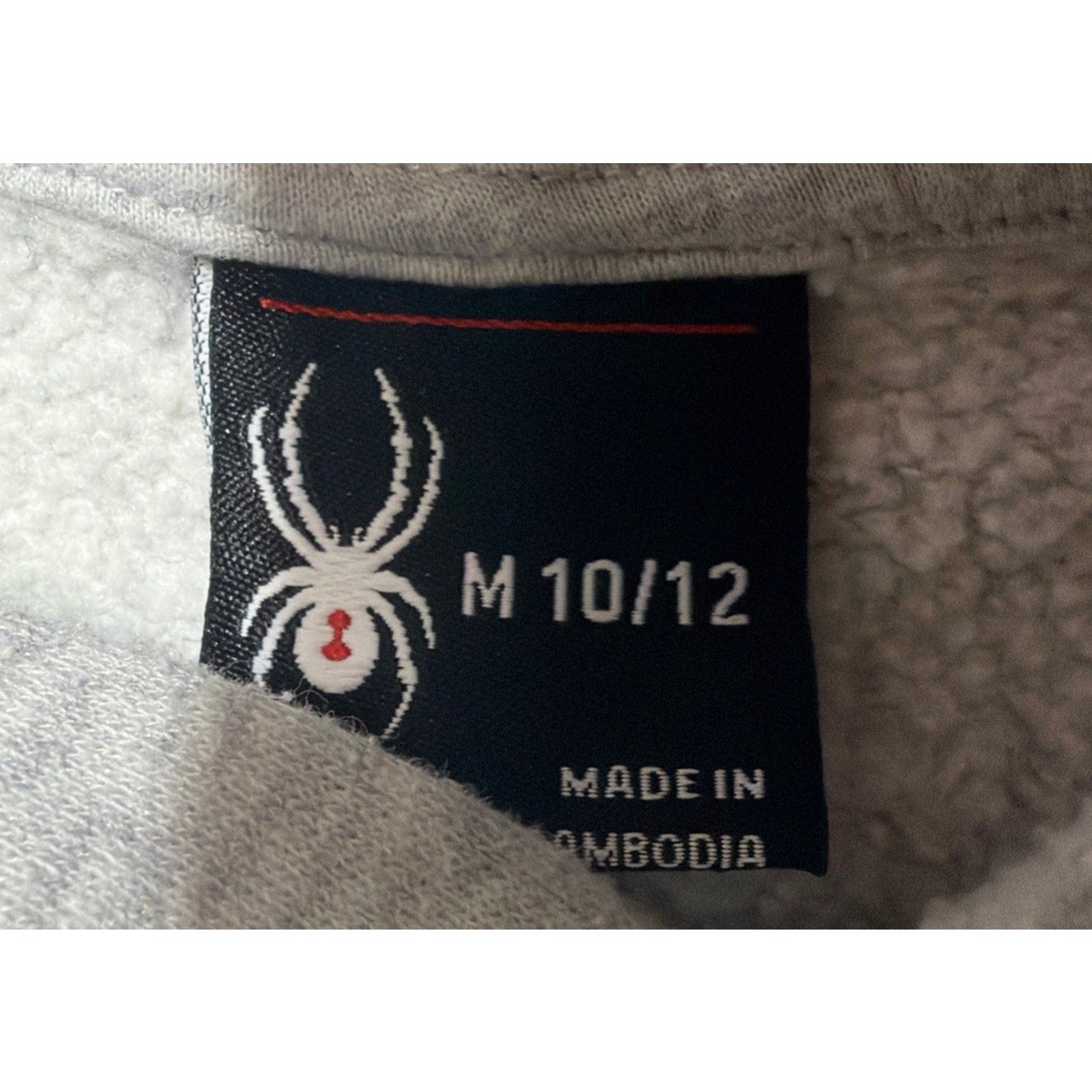 Spyder Youth Boy's M 10-12 Long Sleeve Pullover Hoodie w/ Kangaroo Pocket -Grey