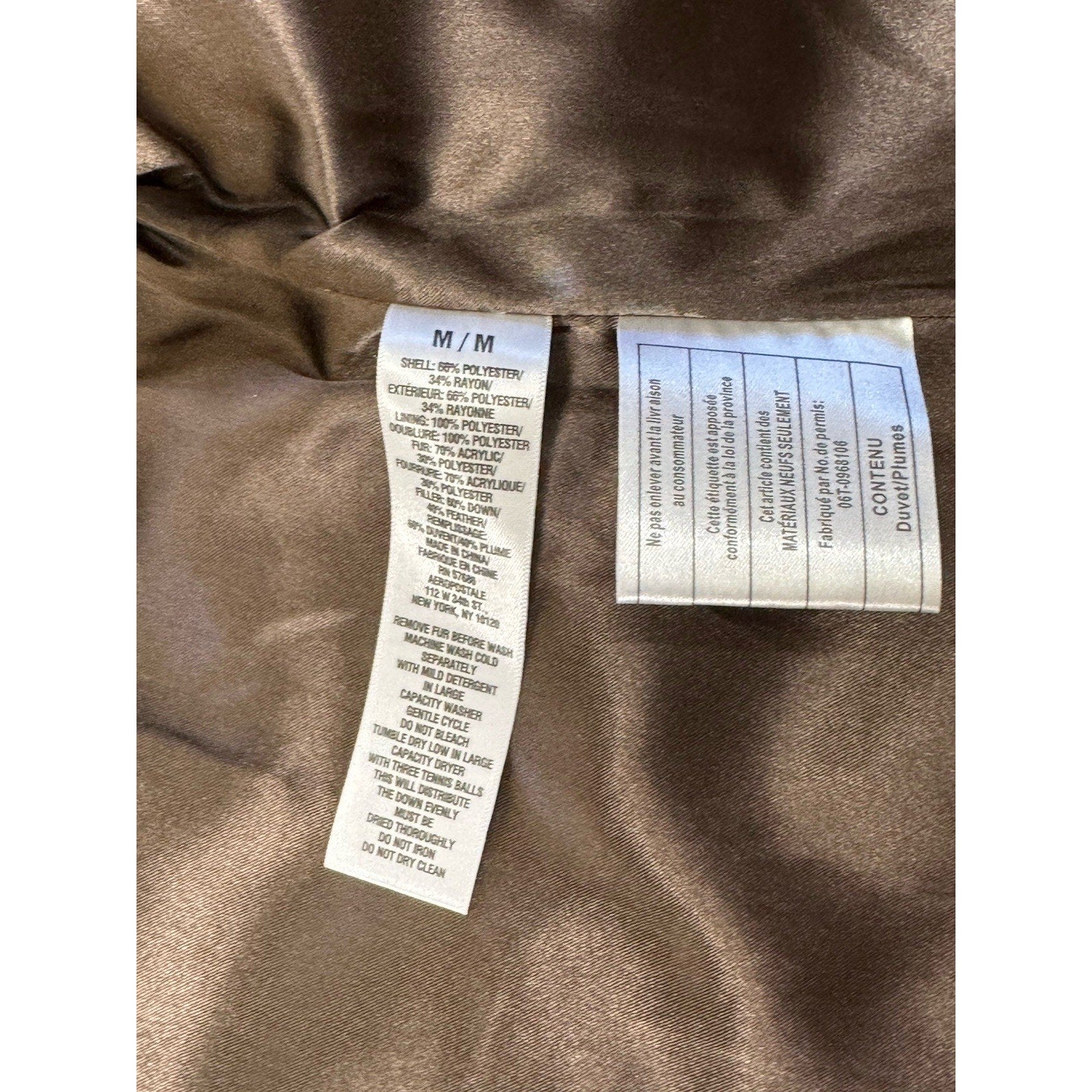 Aeropostale Plaid Down Puffer Vest Jacket Faux Fur Trim Hood Size Women’s Medium