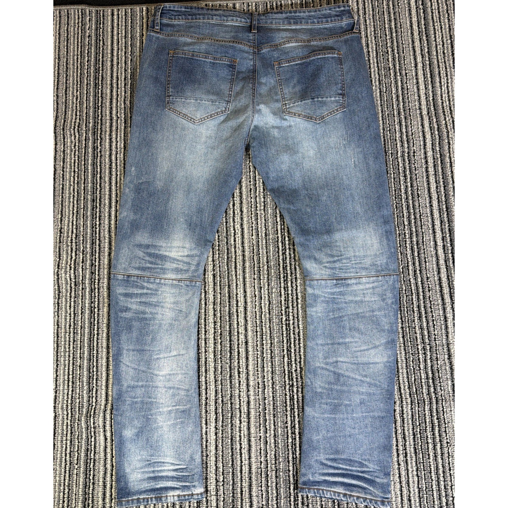Hydraulic Men's Blue Technology Arc Slim Fit Stretch Denim Jeans Whiskered 38x32