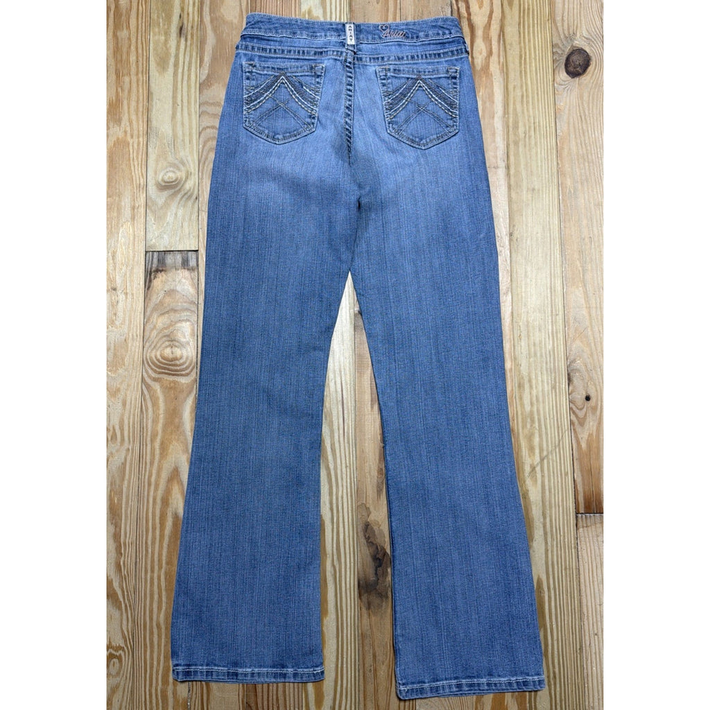 ARIAT Jeans 16 R.E.A.L. Mid Rise Stretch Whipstitch Boot Rainstorm Women’s 27x31
