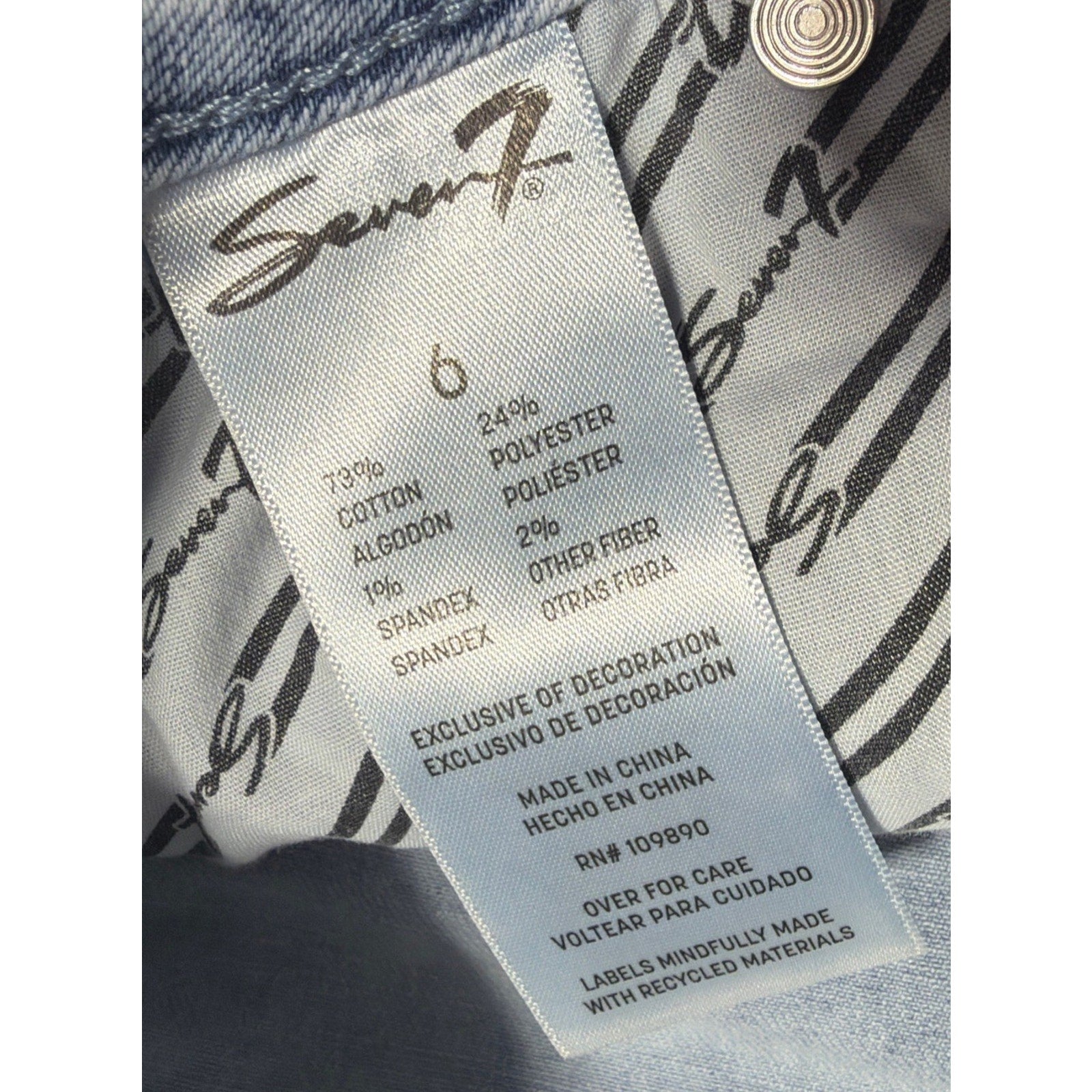 NWT Seven7 Jeans Relaxed Bermuda Shorts Mid Rise Cuffed Hem Size 6