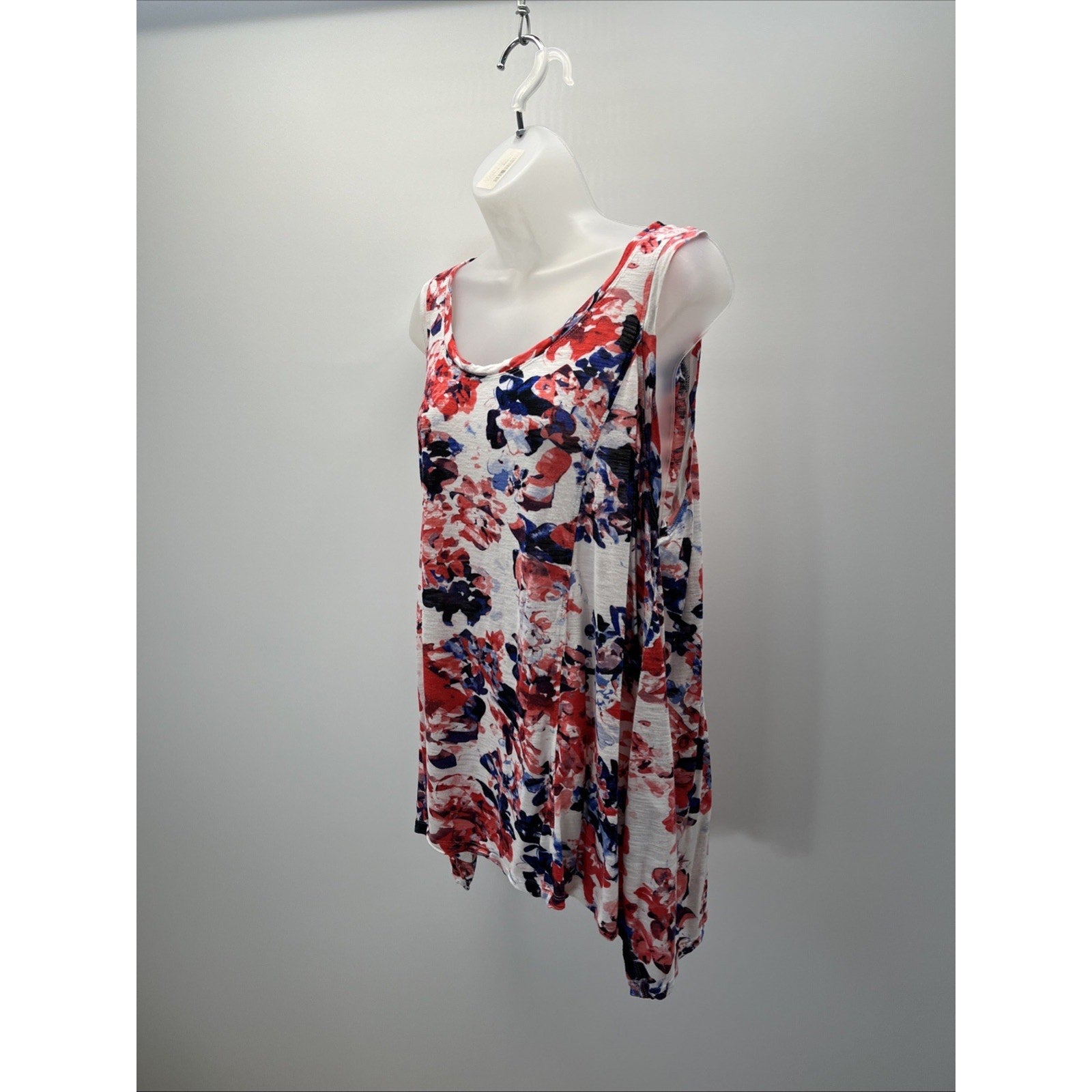 Womens kenar white floral tank top sz 2X