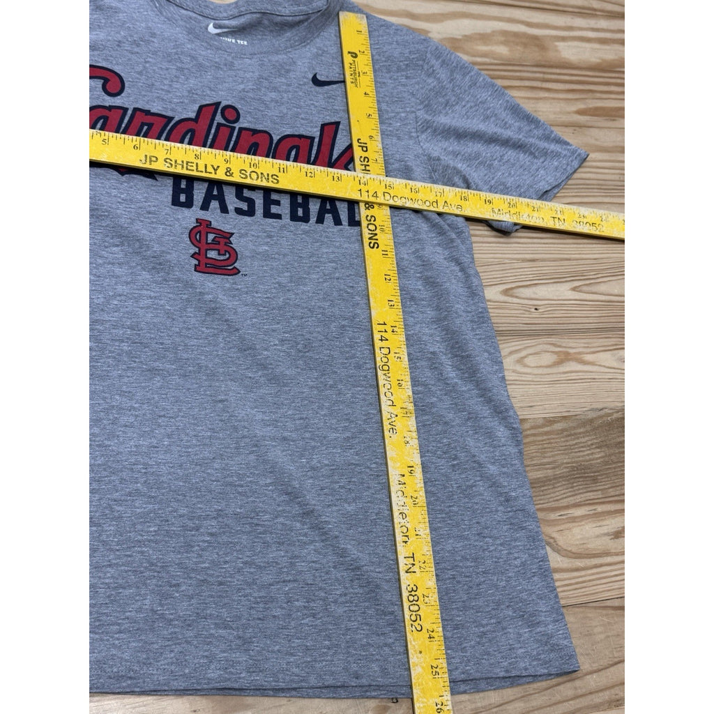 St. Louis Cardinals Baseball T-Shirt Gray Nike Shirt Men's Size Small