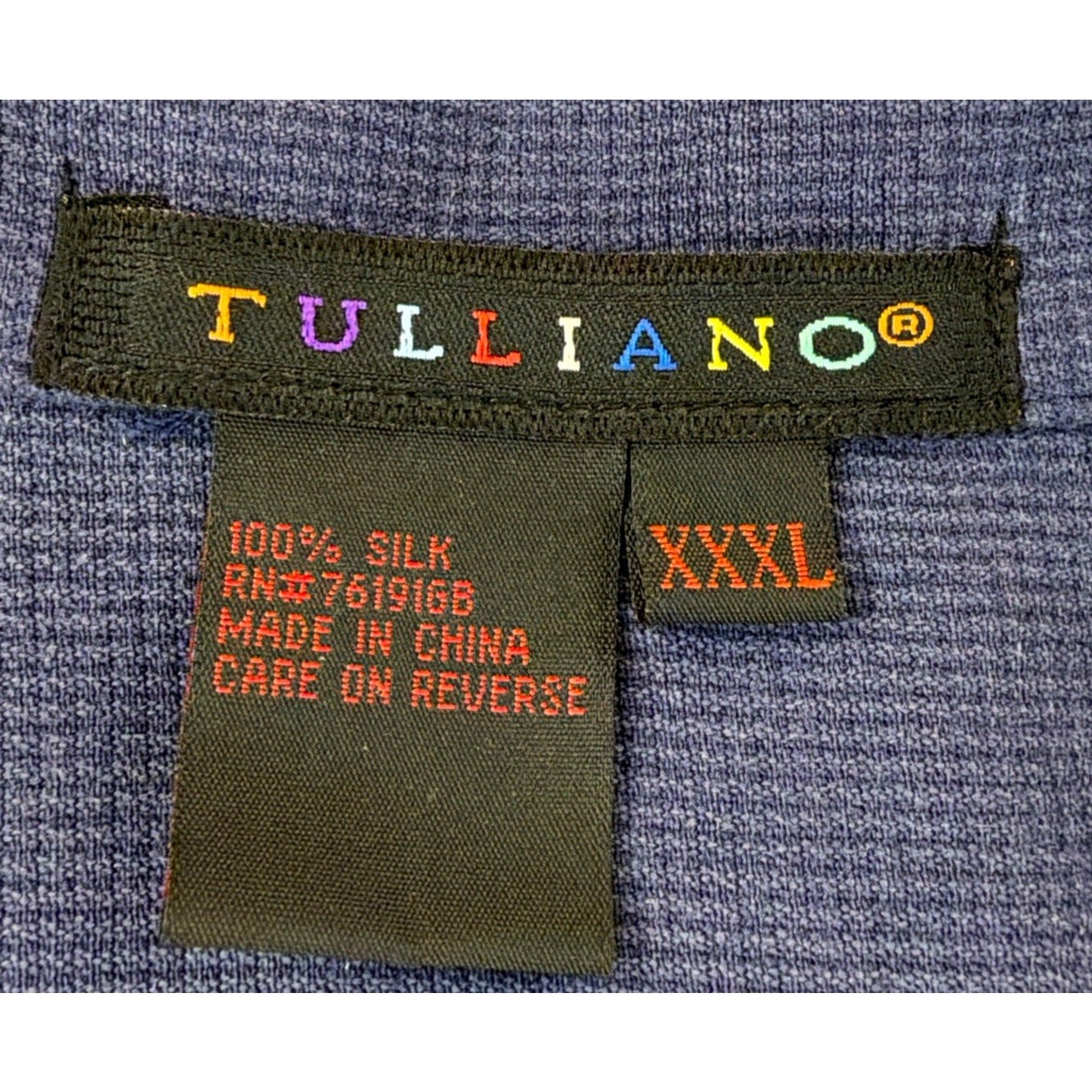 Tulliano Men’s XXXL Blue 100% Silk Camp Shirt Short Sleeve Casual Luxury