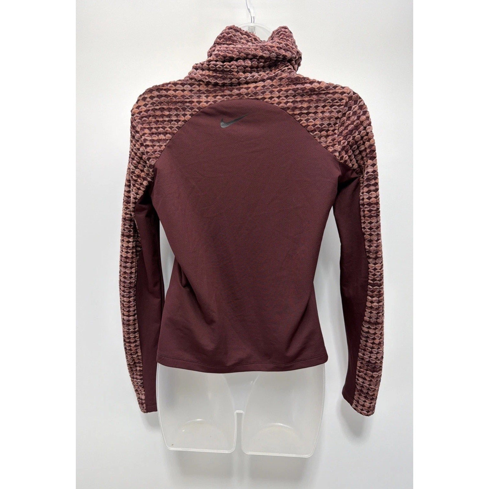 Nike Pro Hyperwarm Top Long Sleeve Quilted Training Roll Neck Pullover Red S