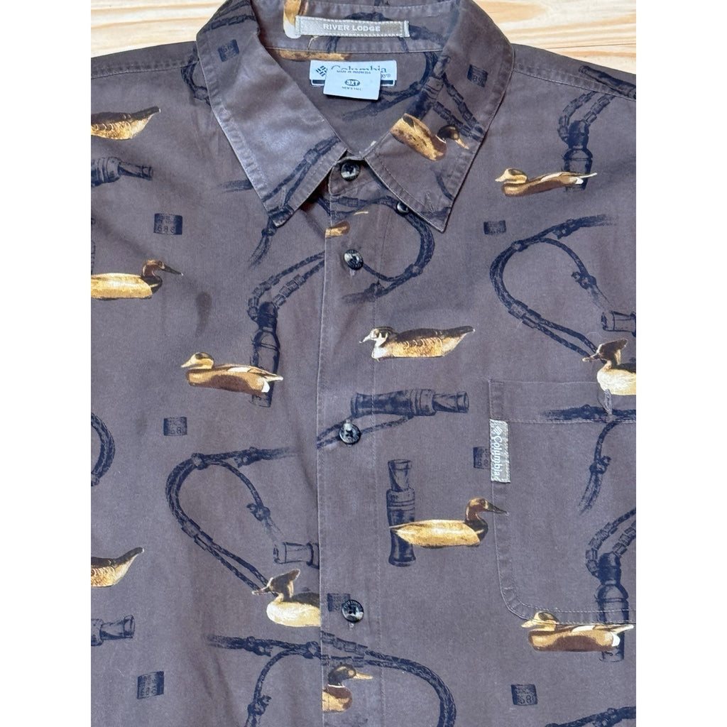 Columbia River Lodge Duck Hunt Shirt Men 3XT Duck Hunt All Over Print Cotton