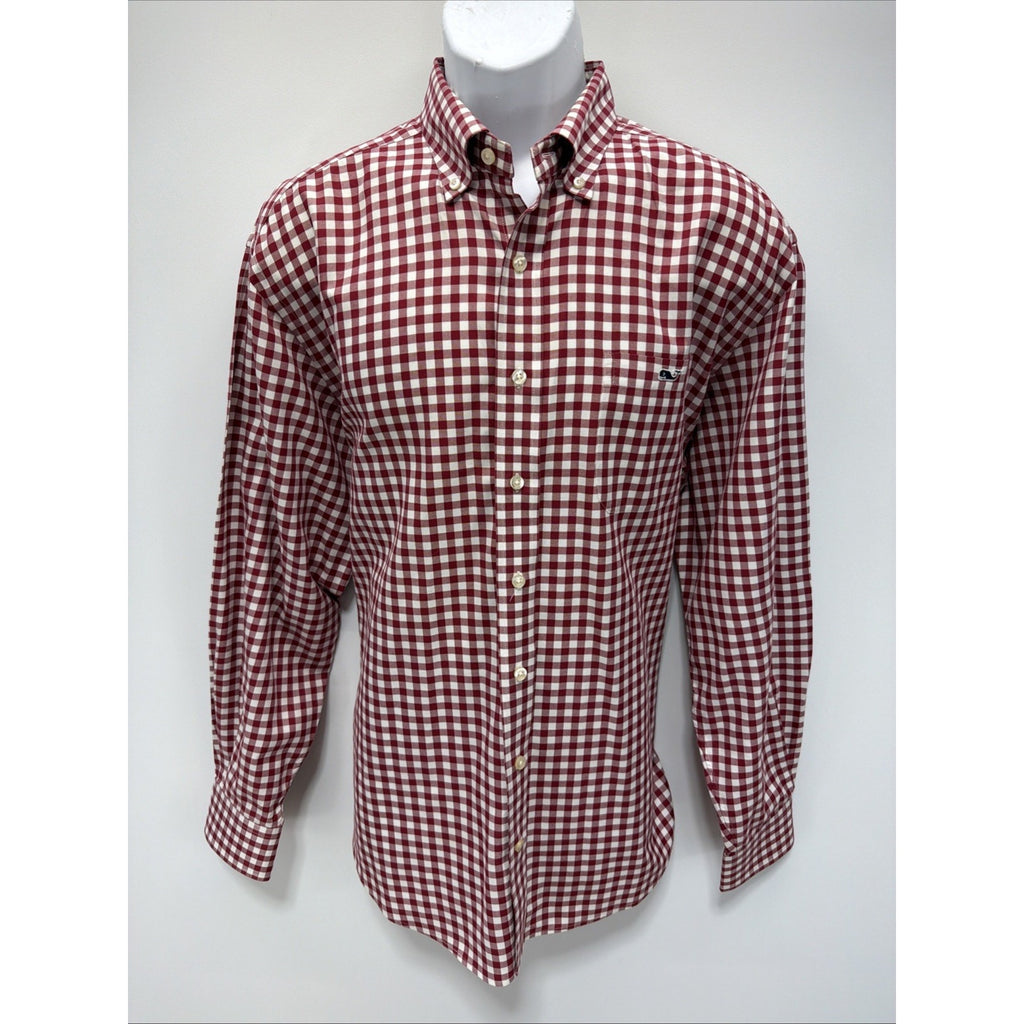 VINEYARD VINES Tucker Shirt Red Check Casual Long-Sleeve Button-Up, Men Size L