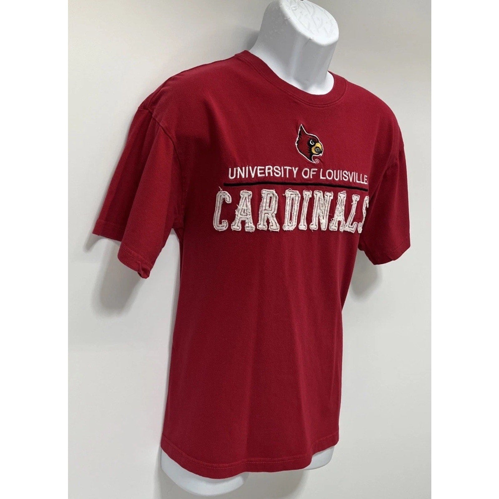 University of Louisville Cardinals Embroidered Logo Style T-Shirt Licensed OVB L