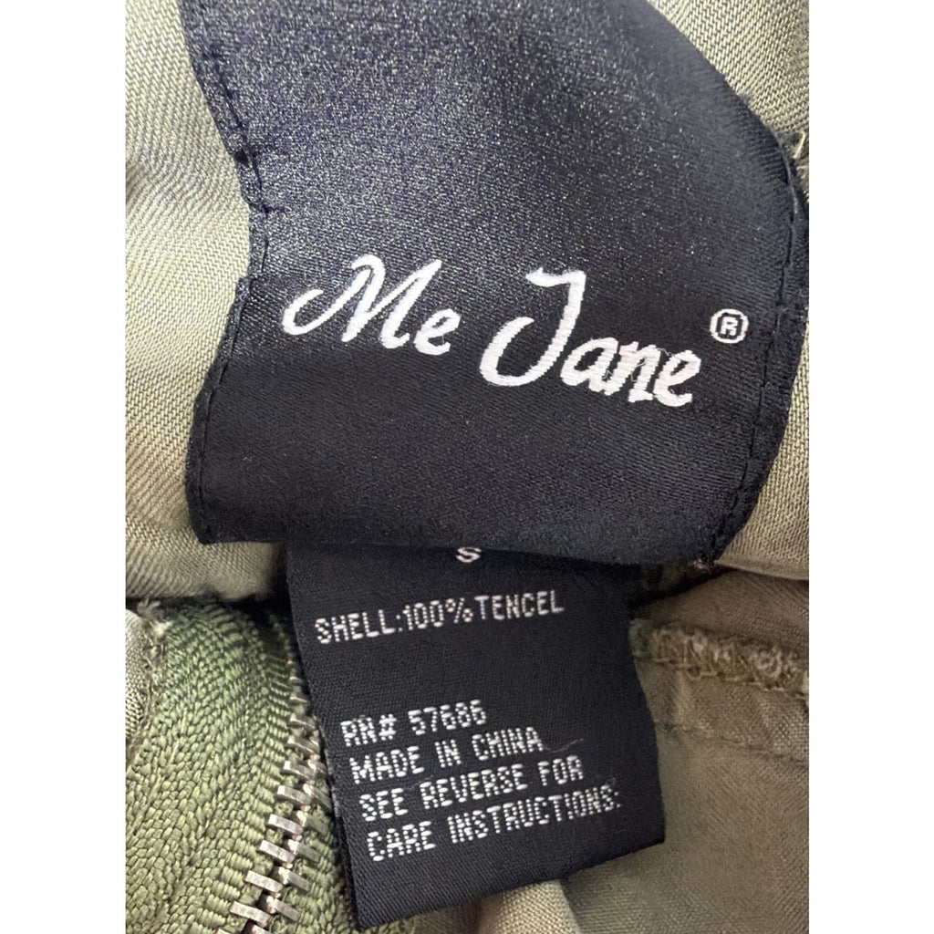 Me Jane Size Small Tencel Olive Army Green Hooded light weight Utility Jacket