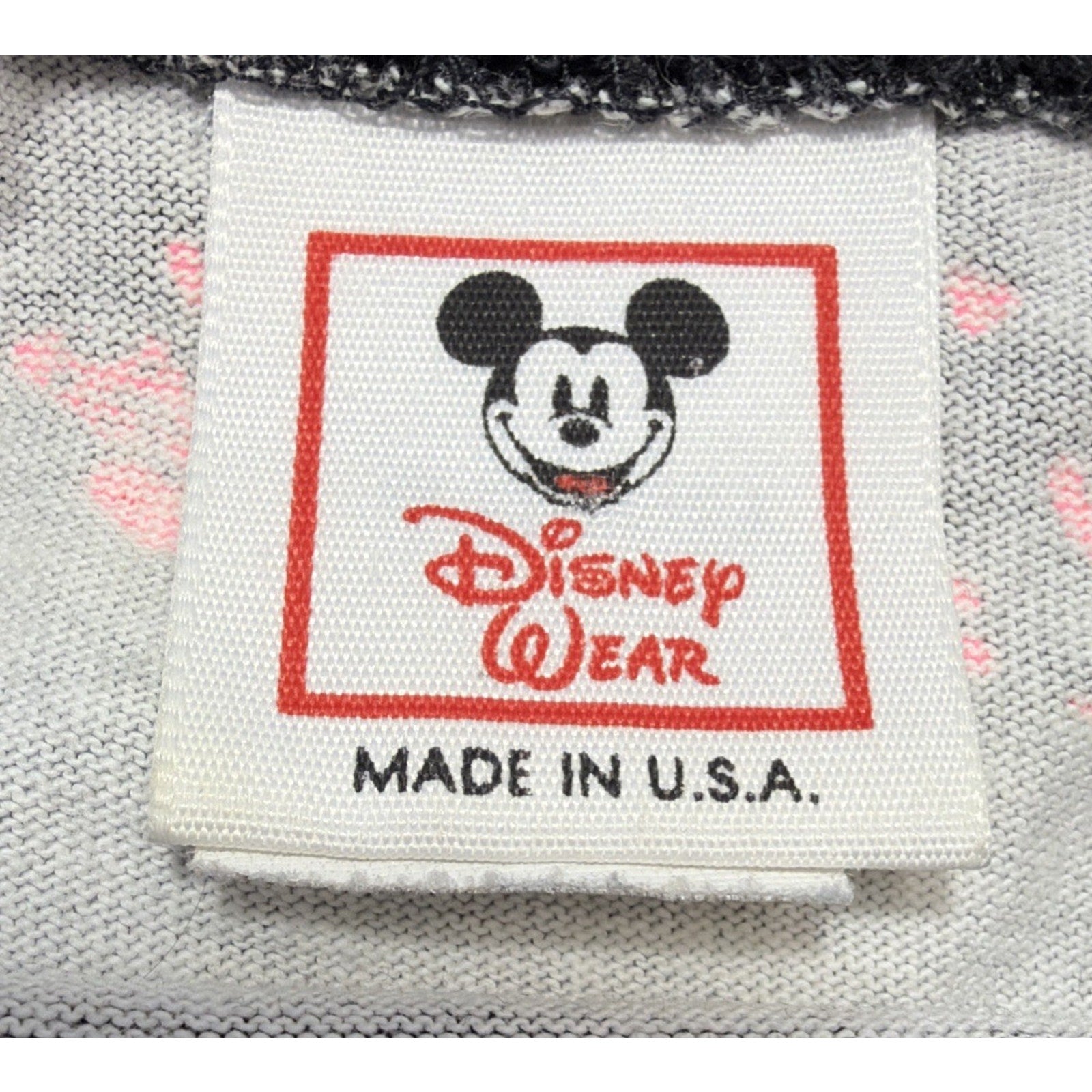 VTG 90s DISNEY BLACK GRAY Oversized STRIPED T-SHIRT MICKEY & GOOFY S/M Made USA